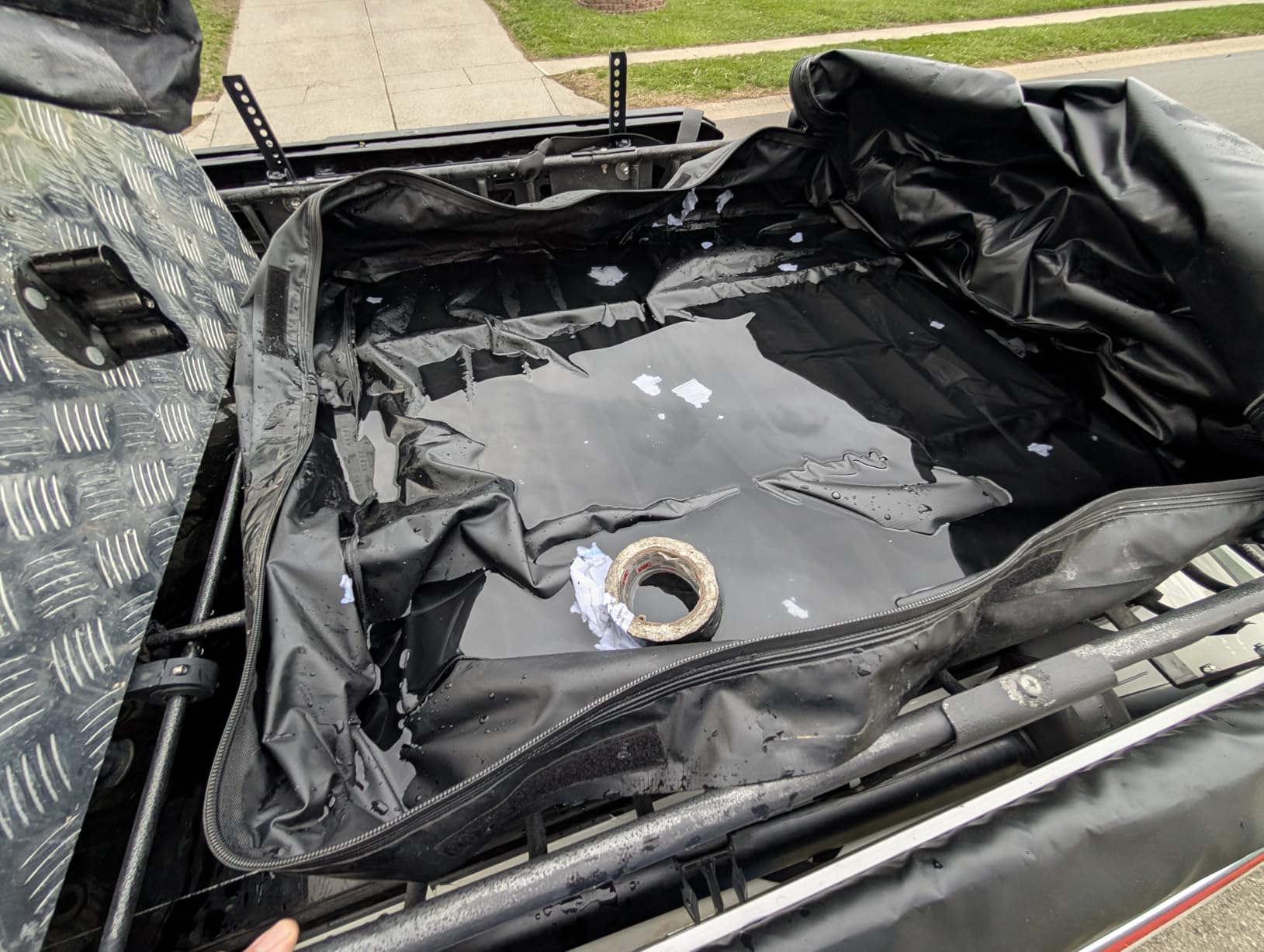 Asinking Car Rooftop Cargo Carrier Bag - 100% Waterproof Heavy Duty Car Roof Luggage Carrier 21 Cubic Feet, Fits All Vehicles with/Without Roof Rack - Easy Install & Triply Reinforced for Secure Use customer photo 1