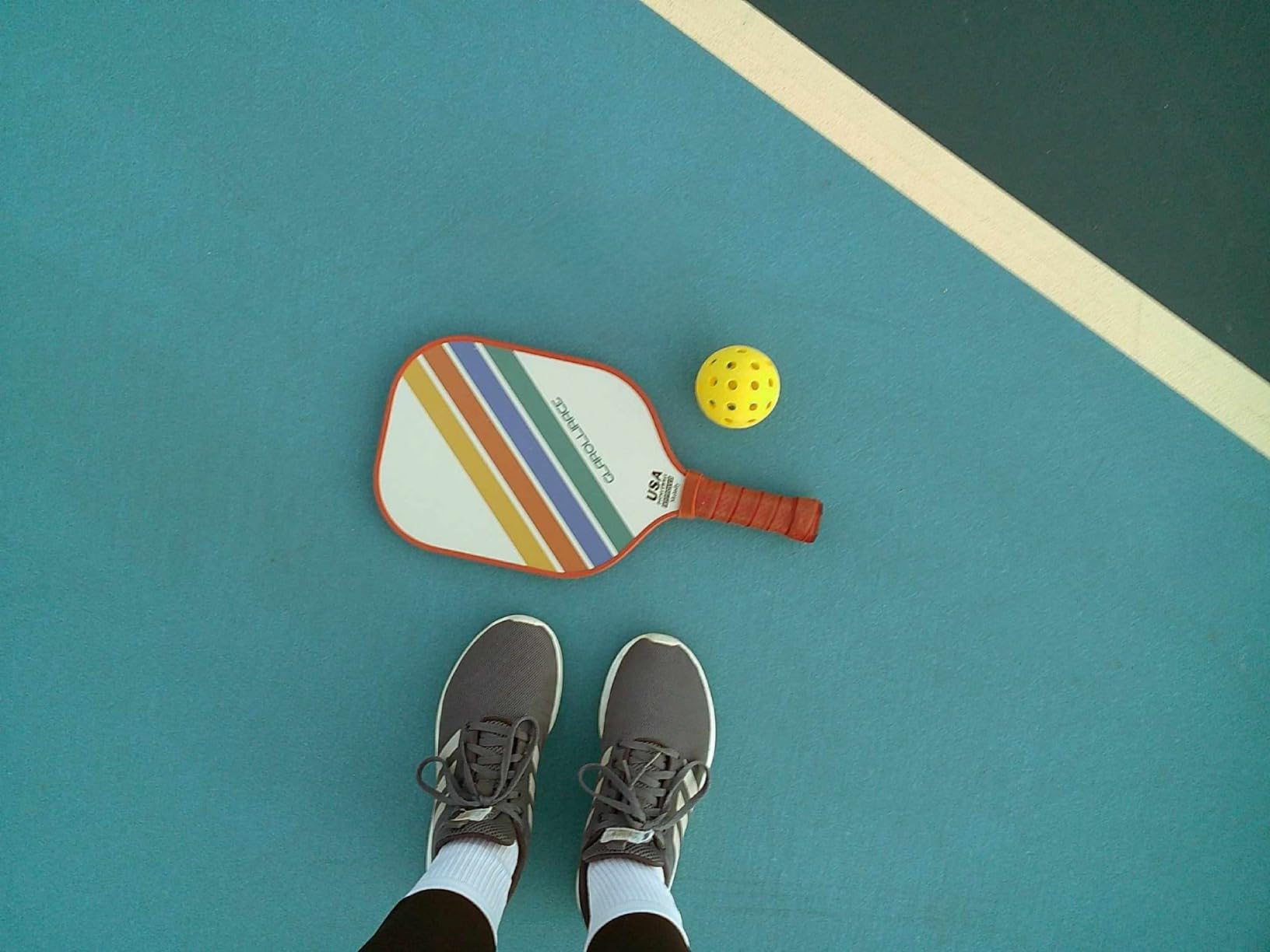 Pickleball Paddles Set of 2 | 4 Pickleball Rackets, USAPA Approved Pickleball Set, Fiberglass | Carbon Fiber Surface & 13 mm PP Honeycomb Core, 4 Indoor & Outdoor Pickle Balls customer photo 1