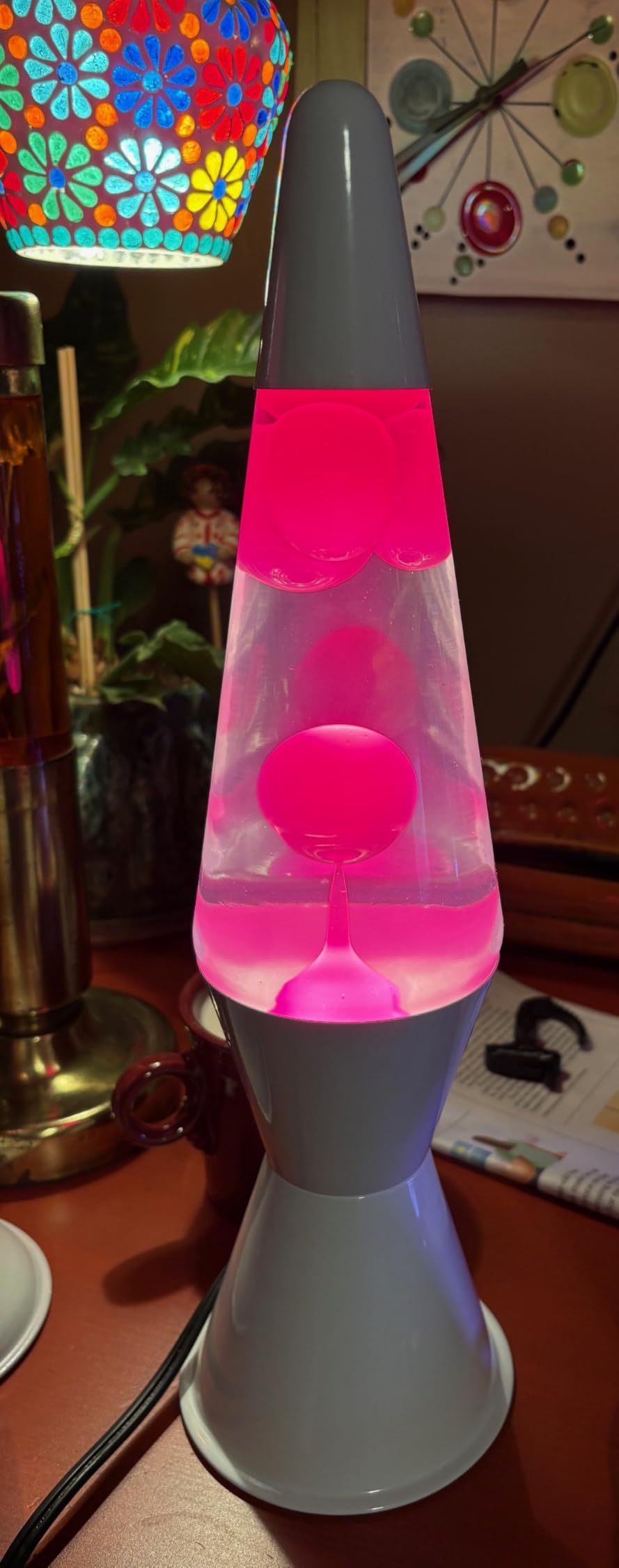 16 Inch Liquid Motion Lamp, Transparent Magma Motion Lamps with Pink Wax, Relaxing Night Light Home Decor for Contemplation, Suitable for Living Room Bedroom Office customer photo 2