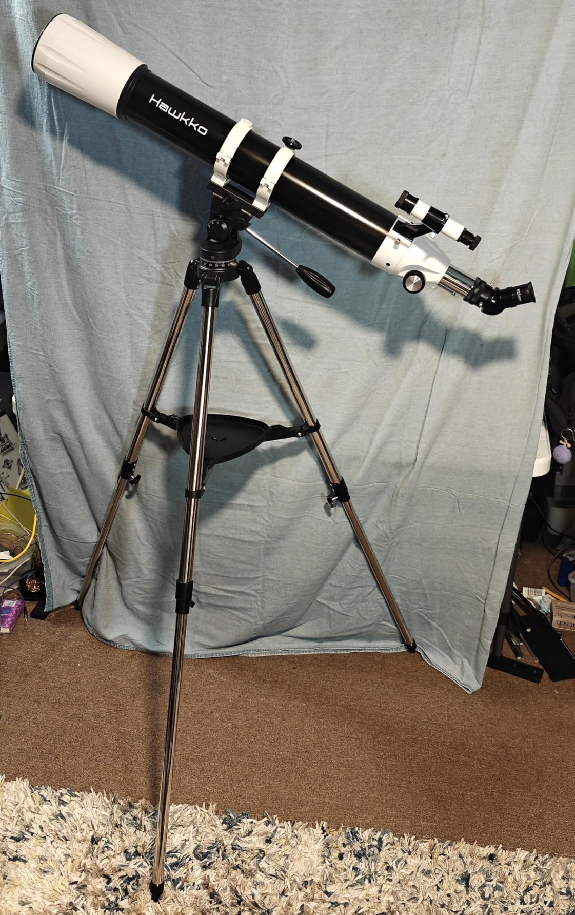 Hawkko 90mm Aperture 900mm Telescope for Adults High Powered - Professional Multi-Coated Refractor Telescope for Astronomy Beginners (36X-270X) with AZ Mount, Phone Adapter and Carry Bag customer photo 2