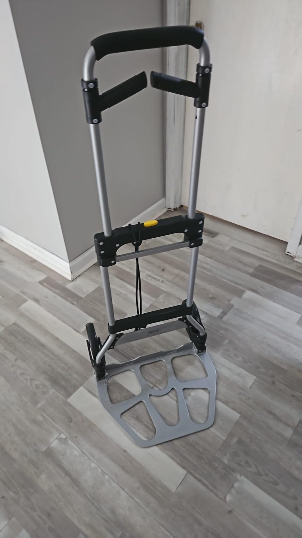 Teprovo Folding Hand Truck Dolly Cart, 340LB Capacity Portable Aluminum Dolly Cart with Telescoping Handle and 7 Inch Rubber Wheels for Moving, Shopping, Travel, Office Use customer photo 1