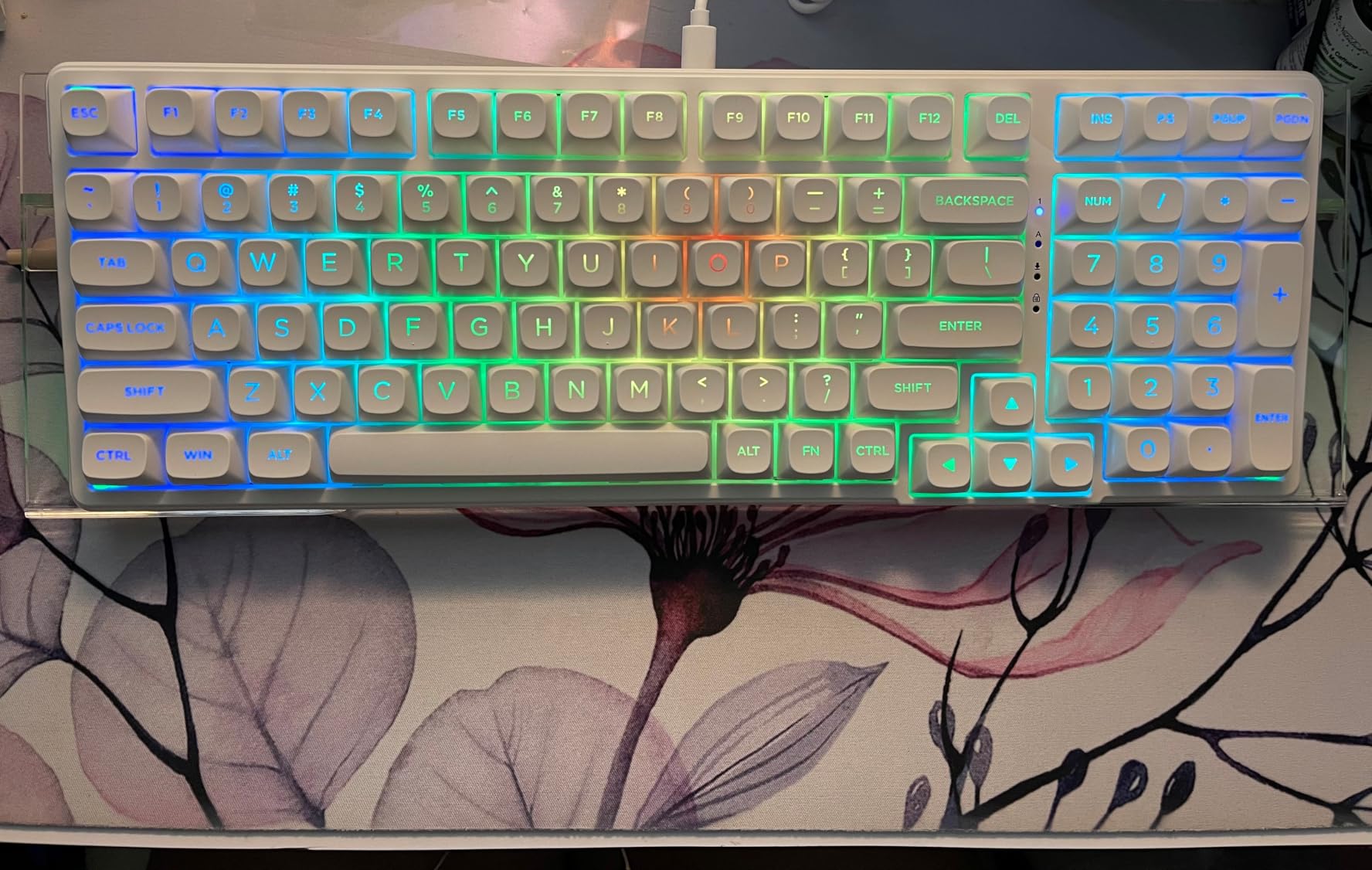 HUO JI E-Yooso Creamy Mechanical Keyboard Wired, RGB Backlit, White | Hot Swappable, Pre-lubed Linear Switches, Gasket Structure, Sound Dampening Foam, 99 Keys Custom Gaming Keyboard for PC/Mac customer photo 1