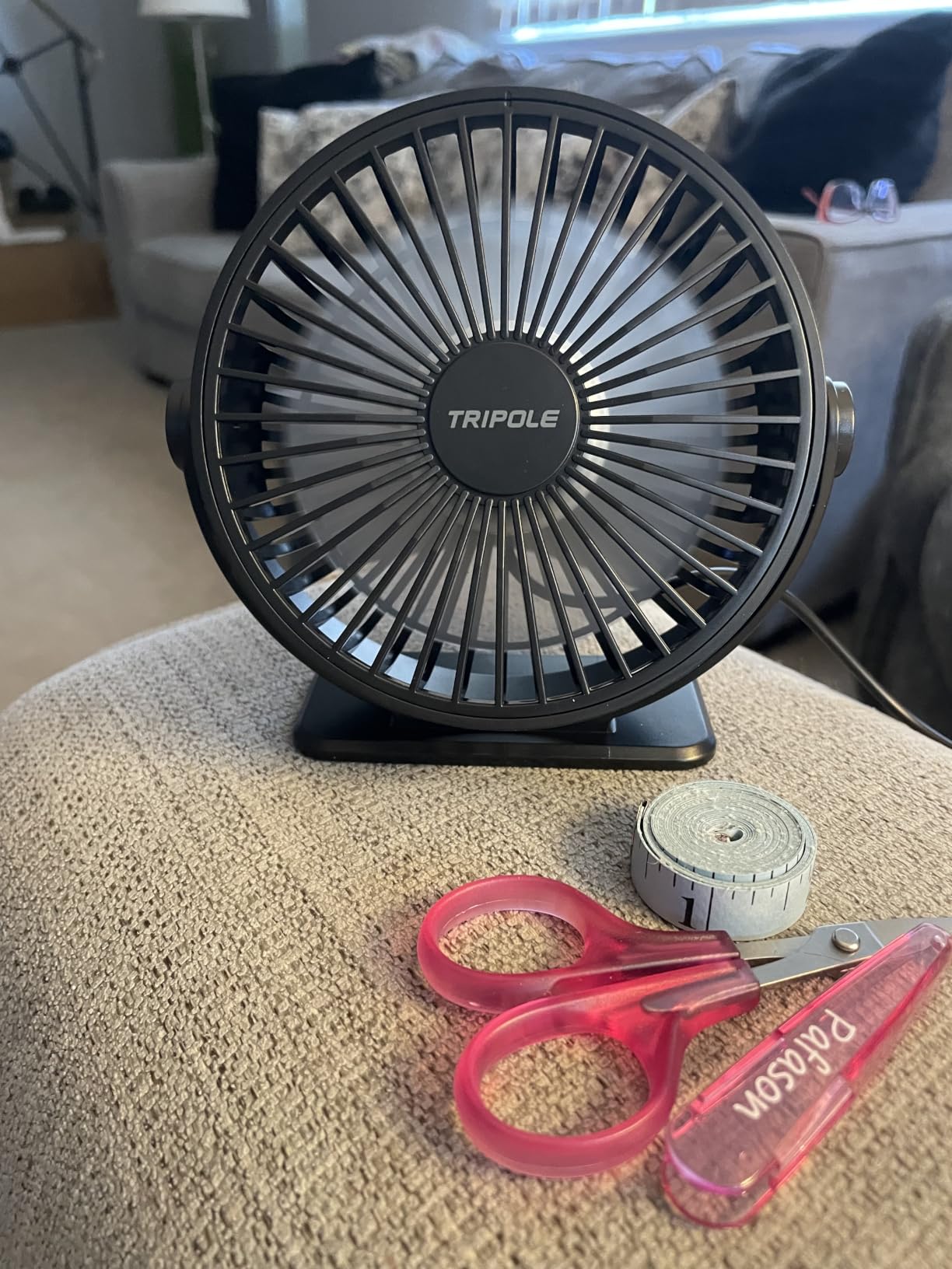 TriPole USB Desk Fan Small Portable, 360 Rotation Quiet Mini Personal Fan, Black, 3 Speeds Plug In USB Fan, 4.9ft Cable customer photo 1