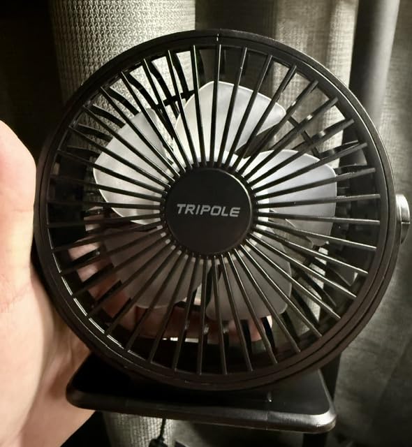 TriPole USB Desk Fan Small Portable, 360 Rotation Quiet Mini Personal Fan, Black, 3 Speeds Plug In USB Fan, 4.9ft Cable customer photo 2