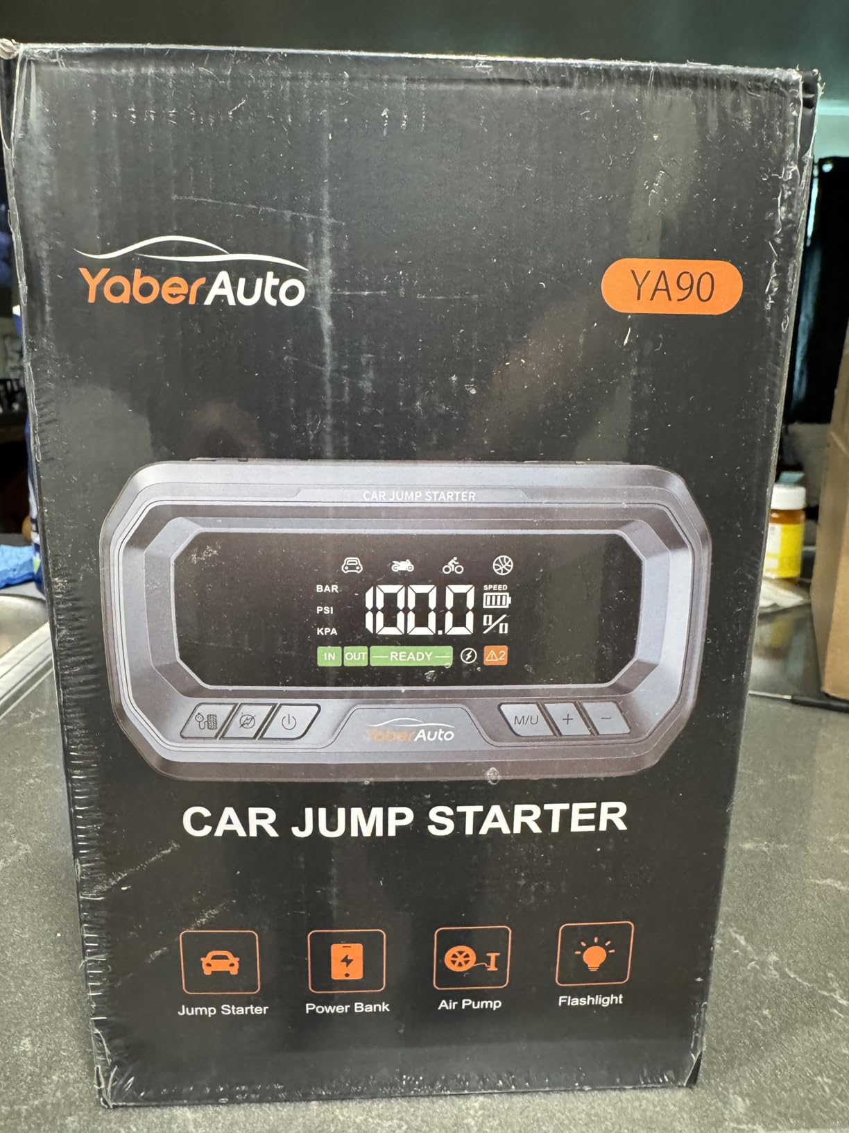 YaberAuto 12-in-1 Jump Starter with Air Compressor 8000A 160PSI 65W Charging, Portable Car Battery Jump Starter (All Gas/14L Diesel) Jump Box Car Battery Jumper Starter Portable Jumper Cables, 160W DC customer photo 1