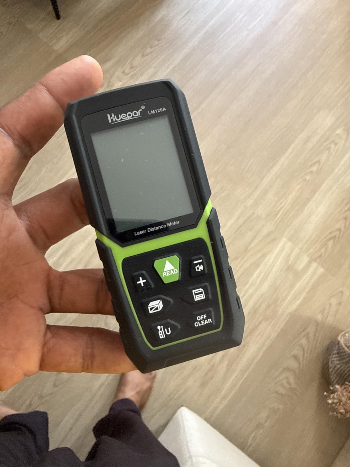 Huepar 2026 Upgraded Dual Laser Measuring Tool 395Ft, Phone App, Green Beam | USB-C, Pro Two-way Laser Distance Meter with HUEPAR Bluetooth App, Angle Sensor, Magnetic Back Metro Laser Measurement Tool customer photo 2