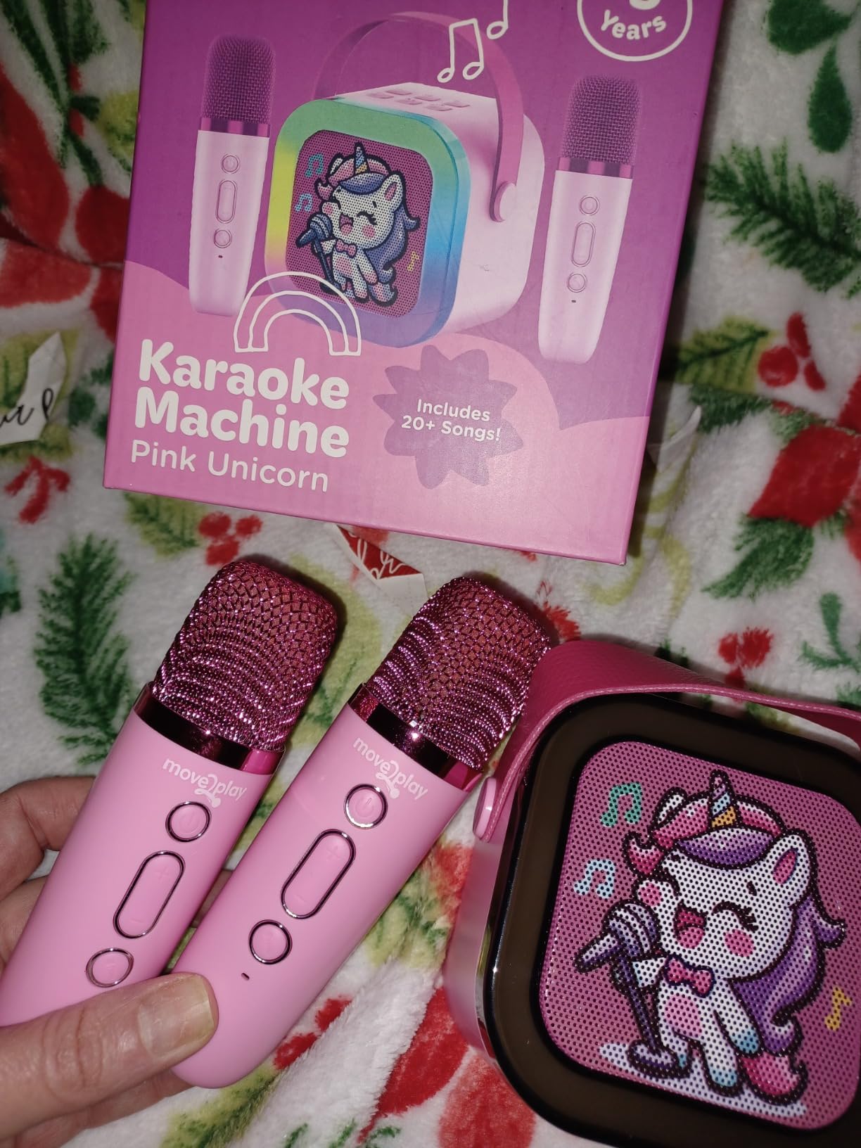 Move2Play Karaoke Machine for Kids | Includes 20+ Kid Songs | 2 Microphones | Connect with Bluetooth | 3, 4, 5, 6, 7+ Year Old Gift | Toy for Girls, Boys, & Toddler | Birthday Present customer photo 1