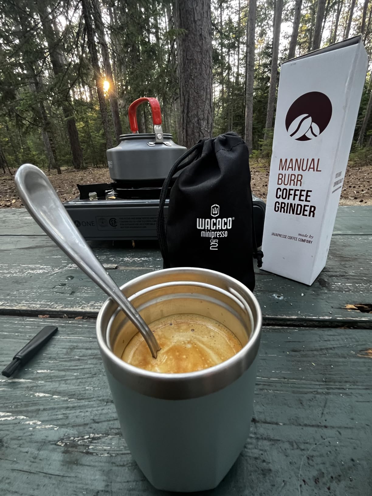 WACACO Minipresso GR2 Espresso Machine Compatible Ground Coffee, Portable Coffee Maker 18 Bar Manually Operated, Espresso Maker On The Go, Ultra-Small For Travel Camping Fishing Climbing Riding customer photo 2