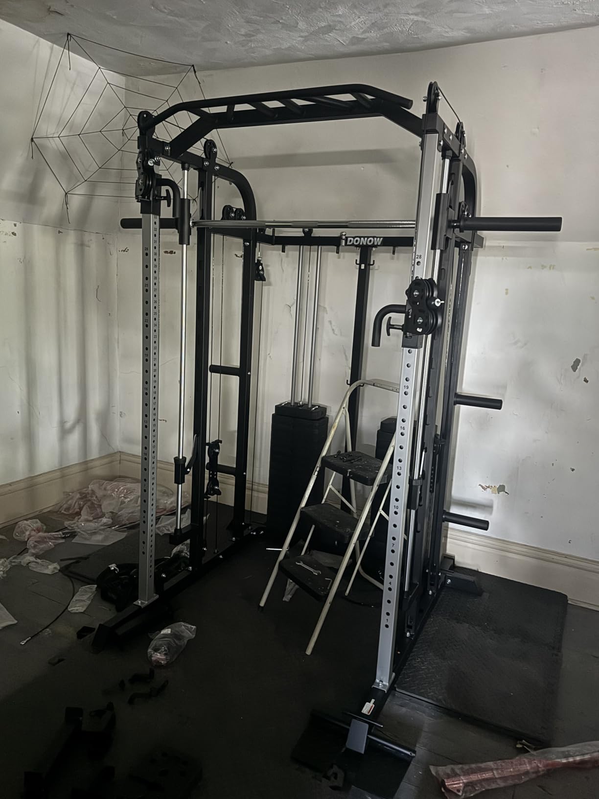 DONOW Smith Machine with Weight Stacks Home Gym System Cable Crossover | Multi Function, All in One, Heavy Duty, Lat Pulldown Bench, Hip Thrust Attachment, Smooth Smith Bar and Cable System customer photo 1