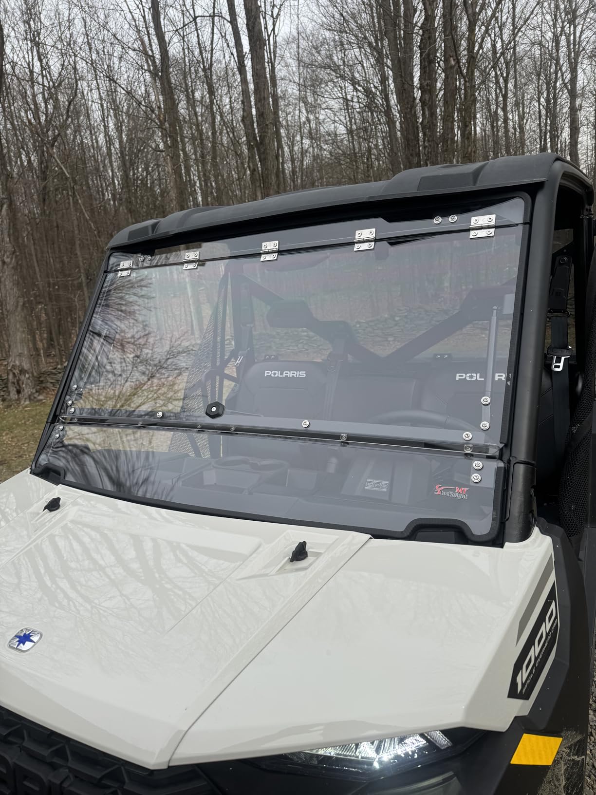 Flip Windshield Compatible with Polaris Ranger XP 1000 / Crew 1000 (2017-2026) XP 900 PC Front Full Window with Gas Struts, Hard Coated Scratch Resistant, Rattle-Free, Work with Grab Bar customer photo 1
