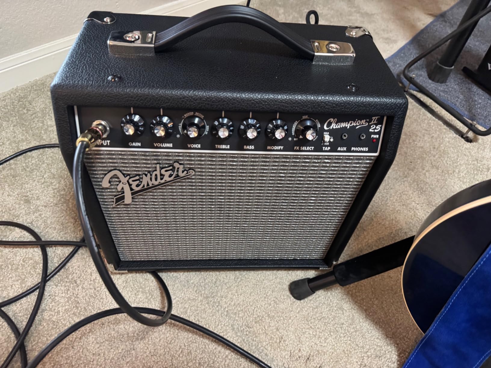 Fender Champion II 25 Watt Electric Guitar Combo Amp, Speaker, USB & Aux | 25 Watt Combo Amp with 8 Speaker, Multiple Amp Voicings, Reverb/Delay/Chorus Effects, USB and Aux in customer photo 1