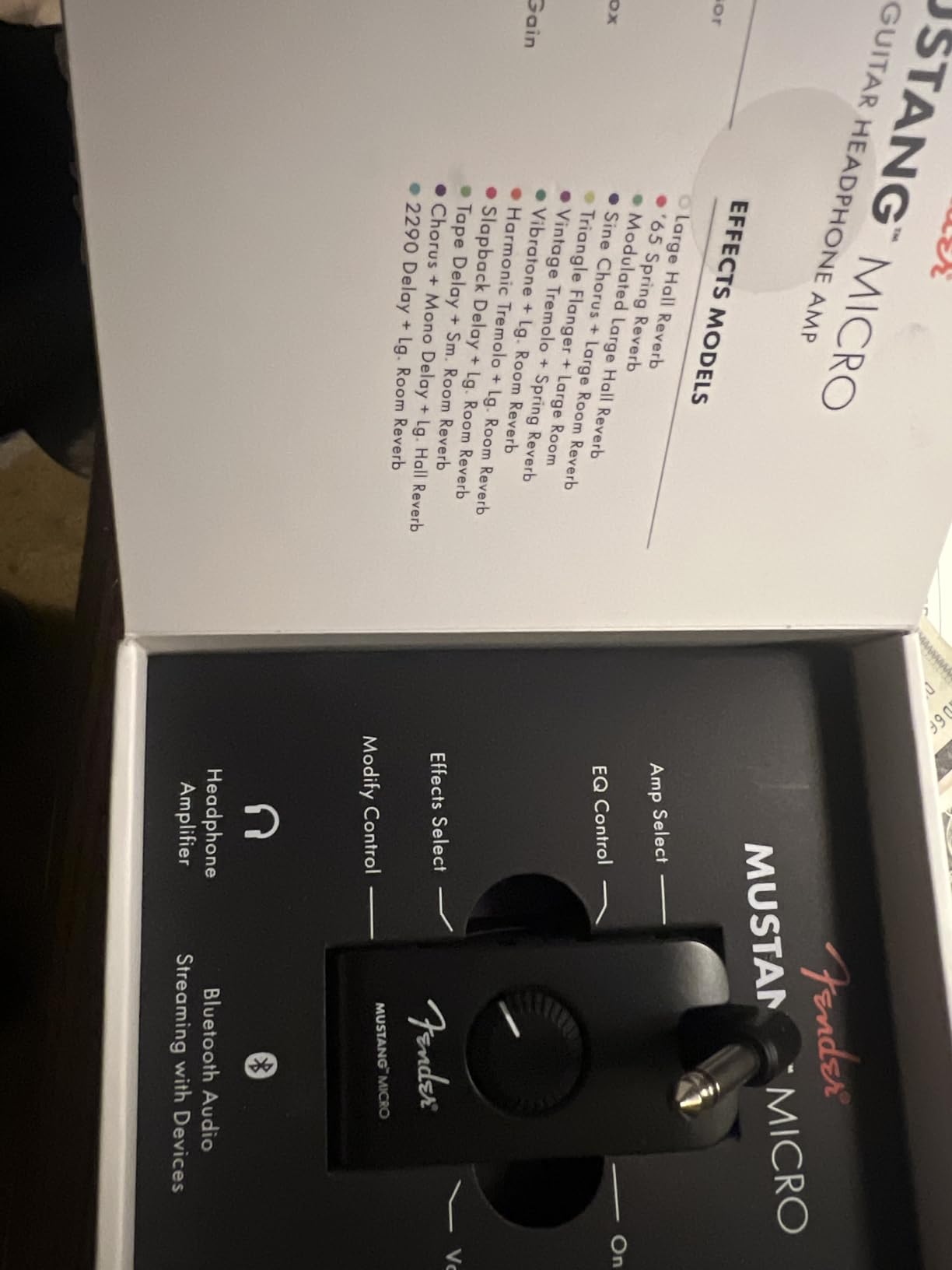 Fender Mustang Micro Plus Headphone Guitar Amplifier, Bluetooth, USB | 25 Effects, 100 Presets, Onboard Tuner, Bluetooth, USB Recording, Tone App customer photo 2