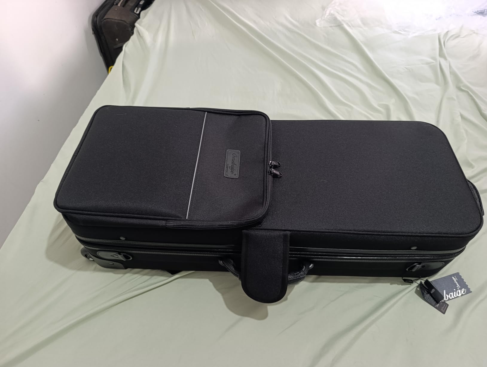 Tenor Saxophone Case with Wheels, Rolling Backpack (BGR-TSCL-BLACK) - Smooth-rolling wheels for rehearsals, performances and daily commuting, padded straps large storage pocket customer photo 1