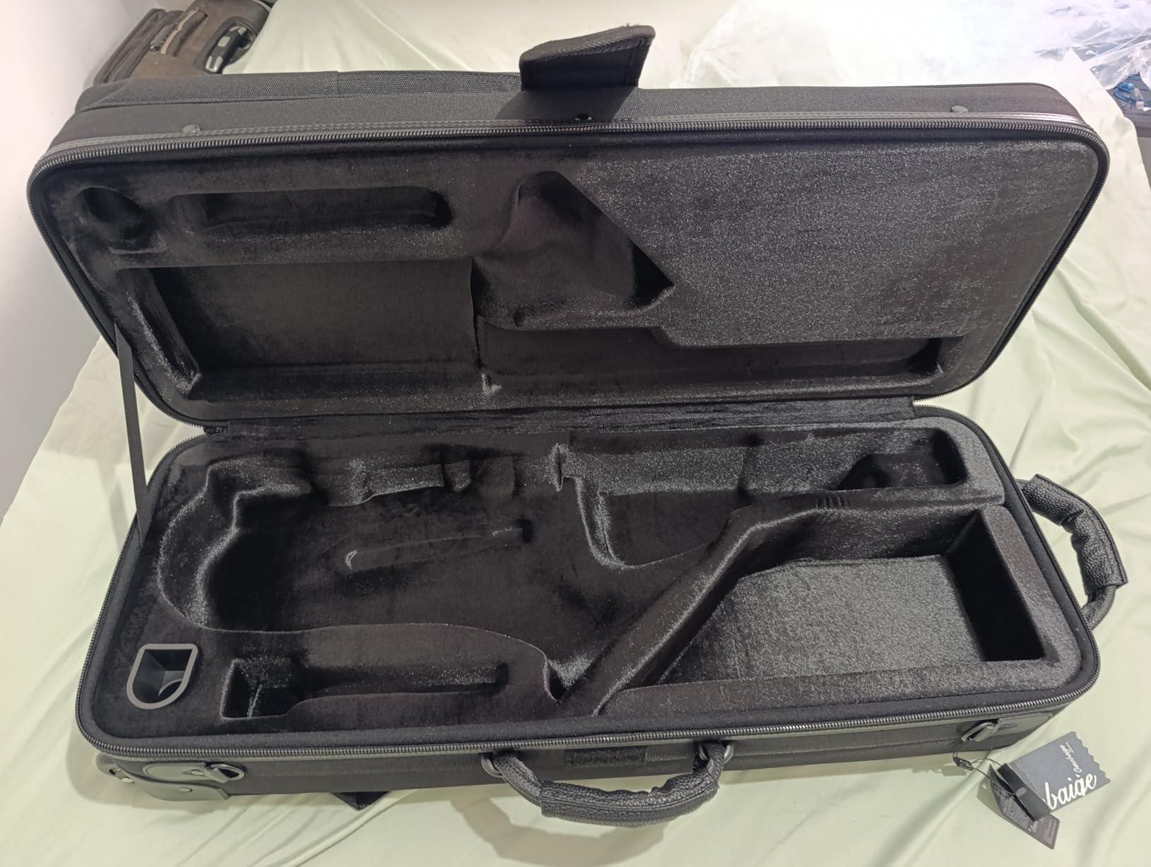 Tenor Saxophone Case with Wheels, Rolling Backpack (BGR-TSCL-BLACK) - Smooth-rolling wheels for rehearsals, performances and daily commuting, padded straps large storage pocket customer photo 2