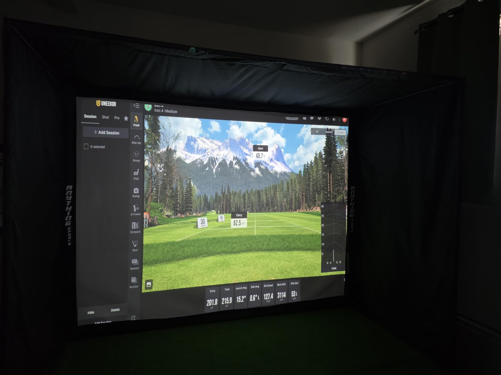 Complete Golf Simulator Enclosure Package - 4K-Ready Impact Screen with Blackout Cage, Projector Mount, Frame Poles, Side Shank Nets customer photo 2