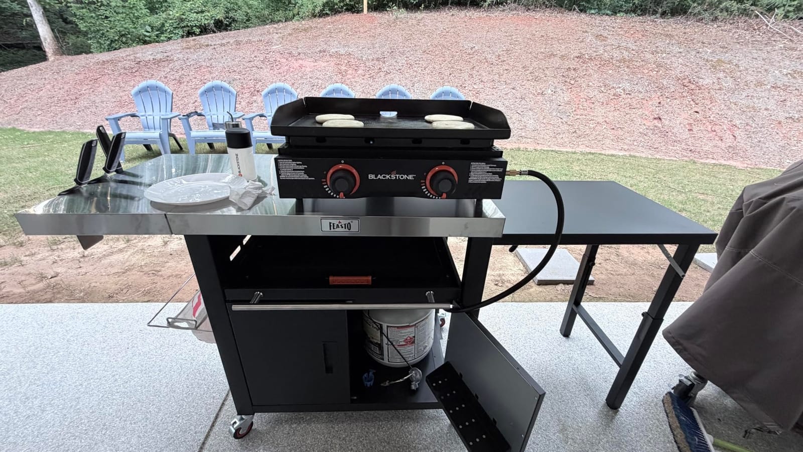 Feasto Outdoor Kitchen Island with Cabinet, 74