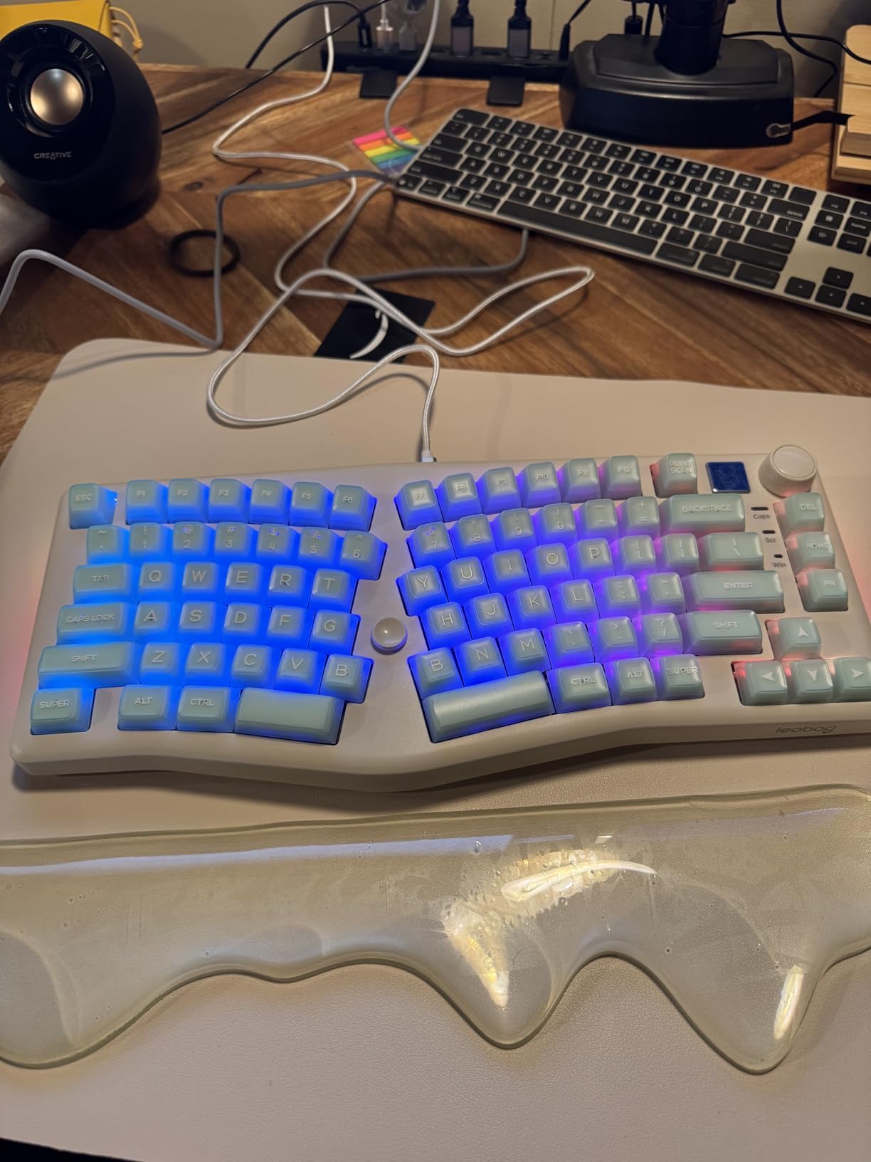 LEOBOG A75 Alice Ergonomic Wireless Mechanical Keyboard with Joystick Knob | 75% Ergonomic Split Layout, Tri-Mode, Multifunction Knob, RGB Backlight, Top Mount Structure, Hot Swappable Linear Switches customer photo 1