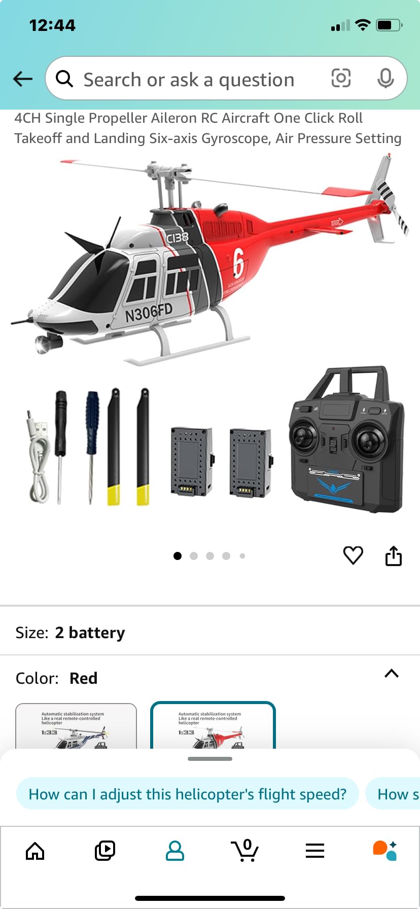 C138 RC Helicopter, Bell206 RC Helicopter 4CH 2.4GHz One-Key 3D | 6-axis Gyro & Altitude Hold, Brushless Motor, 3 Speeds, 7.4V 400mAh, 10-12 Mins, Crash-resistant for Beginners & Pros customer photo 1