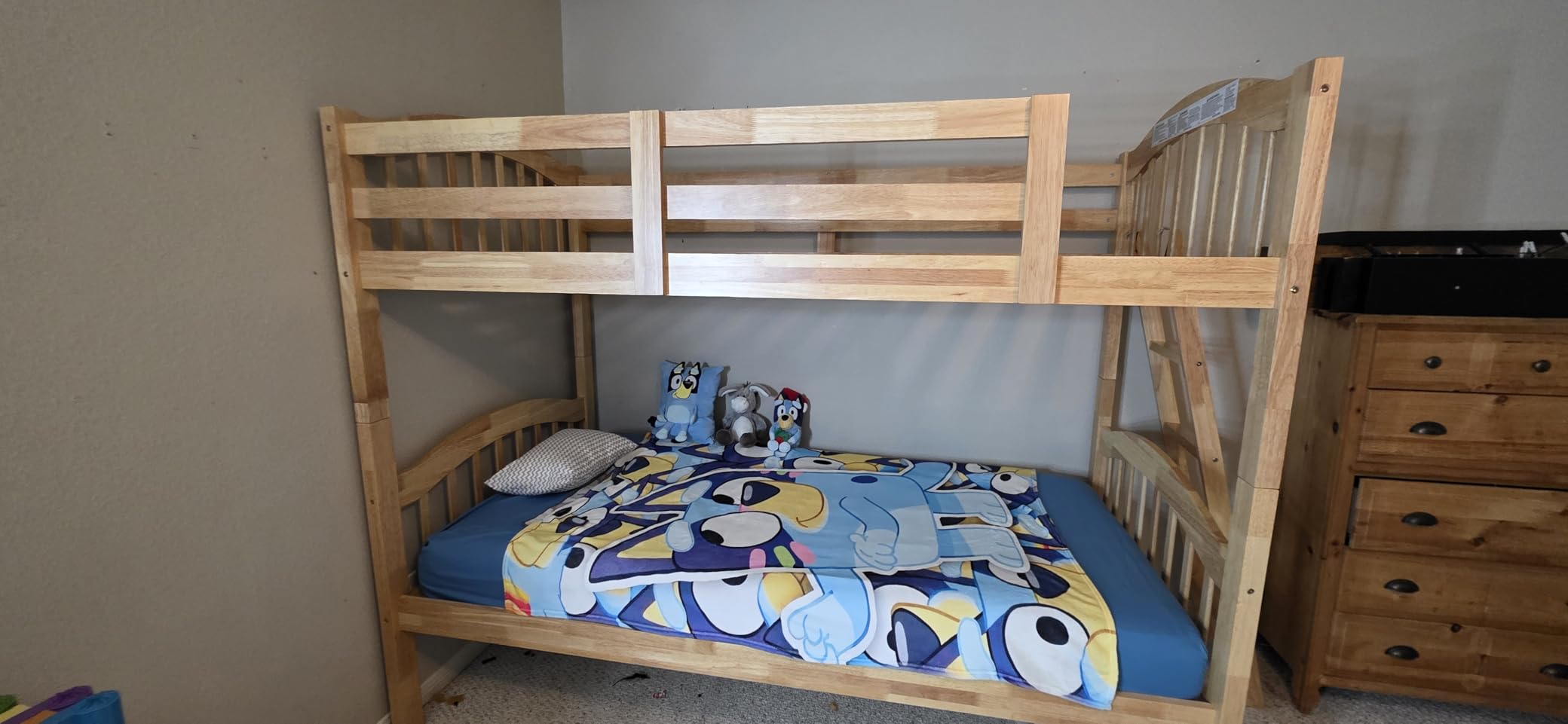 Storkcraft Long Horn Twin-Over-Twin Bunk Bed, Hazelnut | GREENGUARD Gold Certified, Converts to 2 Individual Twin Beds, Wood Bunk Bed for Kids Bedroom, No Box Spring Required customer photo 1