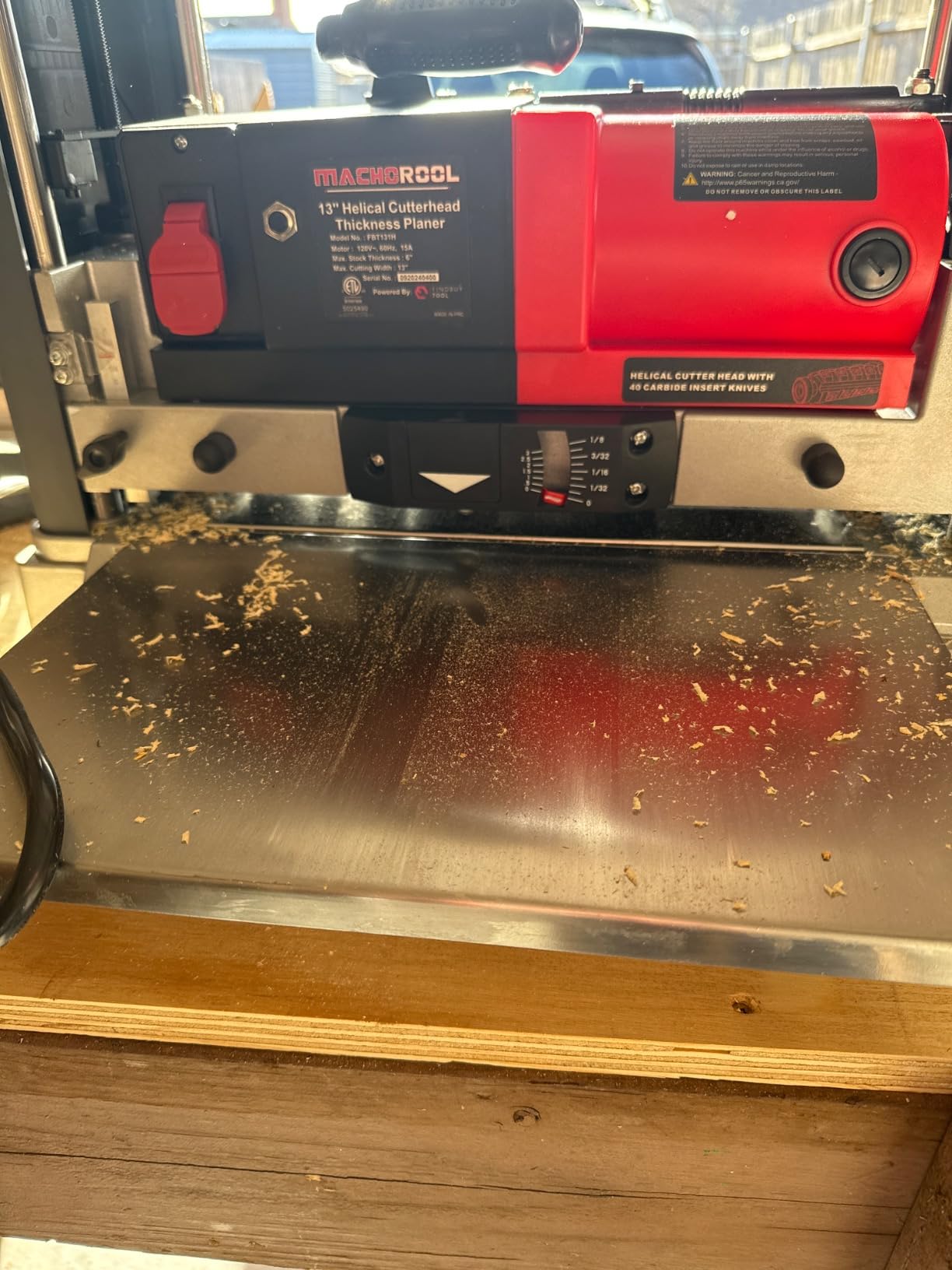 FindBuyTool 13-Inch Benchtop Wood Thickness Planer with Helical Cutterhead, 120V 15-AMP 20000RPM Power Electric Motor Infeeding Worktable for Woodworking customer photo 2
