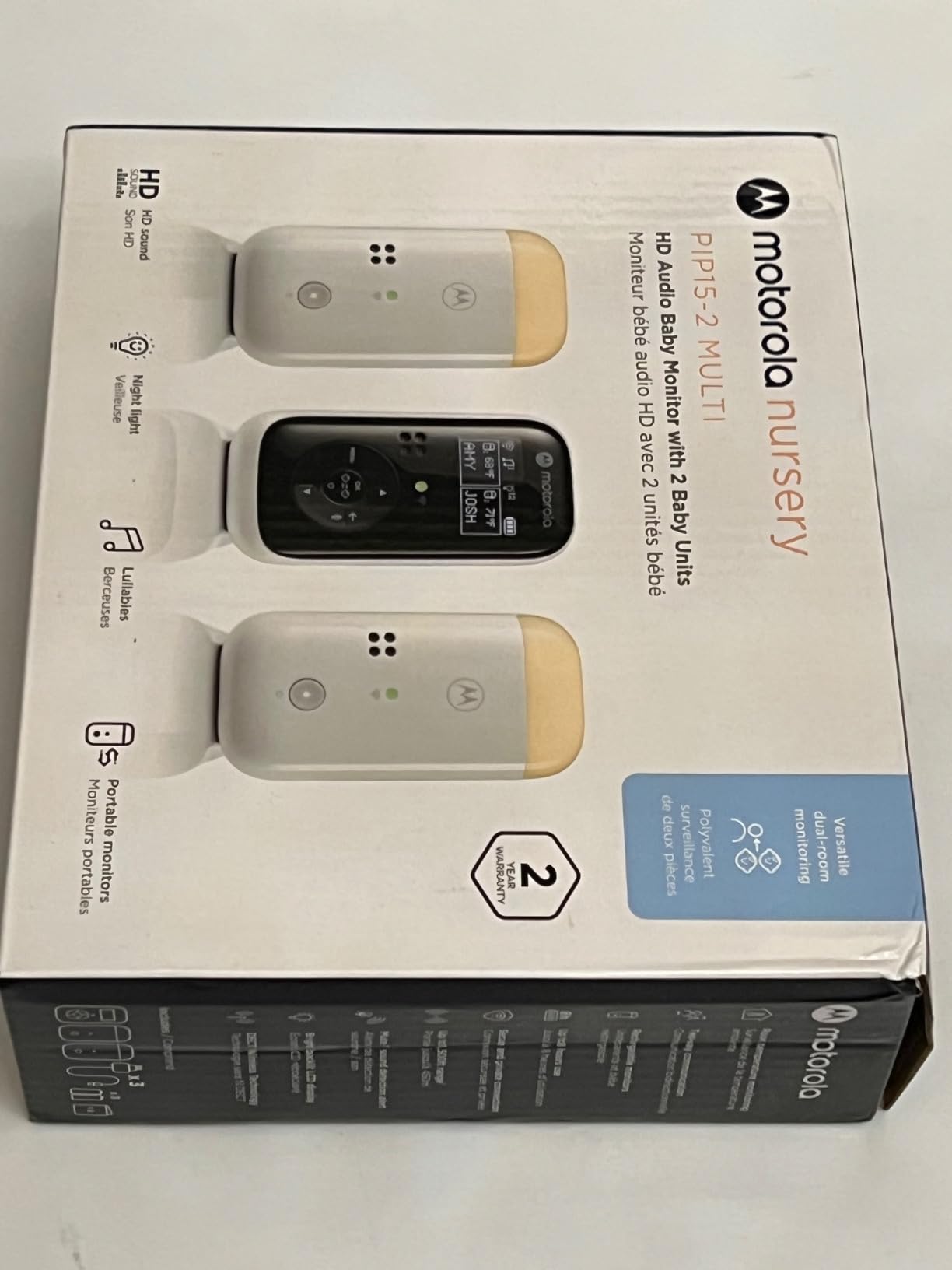 Motorola Nursery Dual Room Audio Baby Monitor, No WiFi, 2-Way Talk, Night Light, 1500ft Range, Portable Audio Only with Parent Unit & 2 Monitors, PIP15 customer photo 1