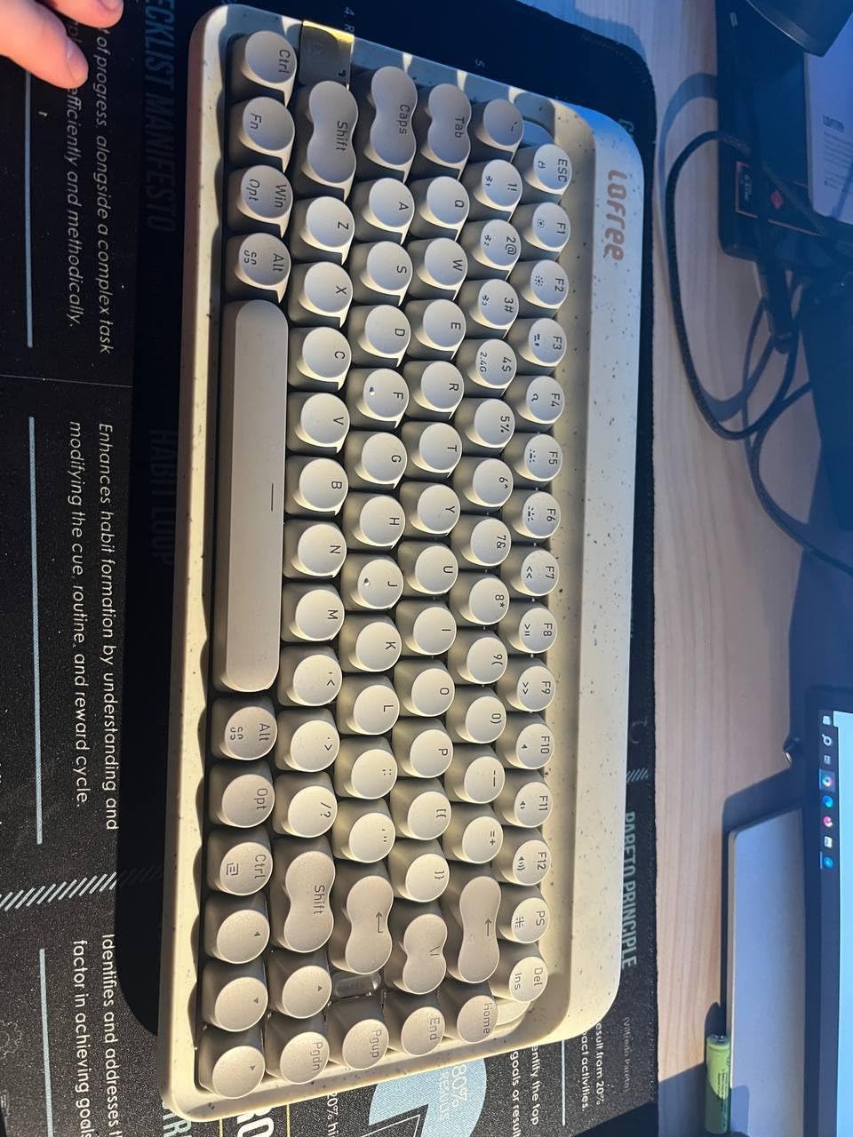 LOFREE Zero ARTZ Mechanical Keyboard, 75% Rechargeable Hot-swappable Keyboards with 3 Types Connection for Windows, Mac OS, Linear Switches/Terrazzo Grey customer photo 2