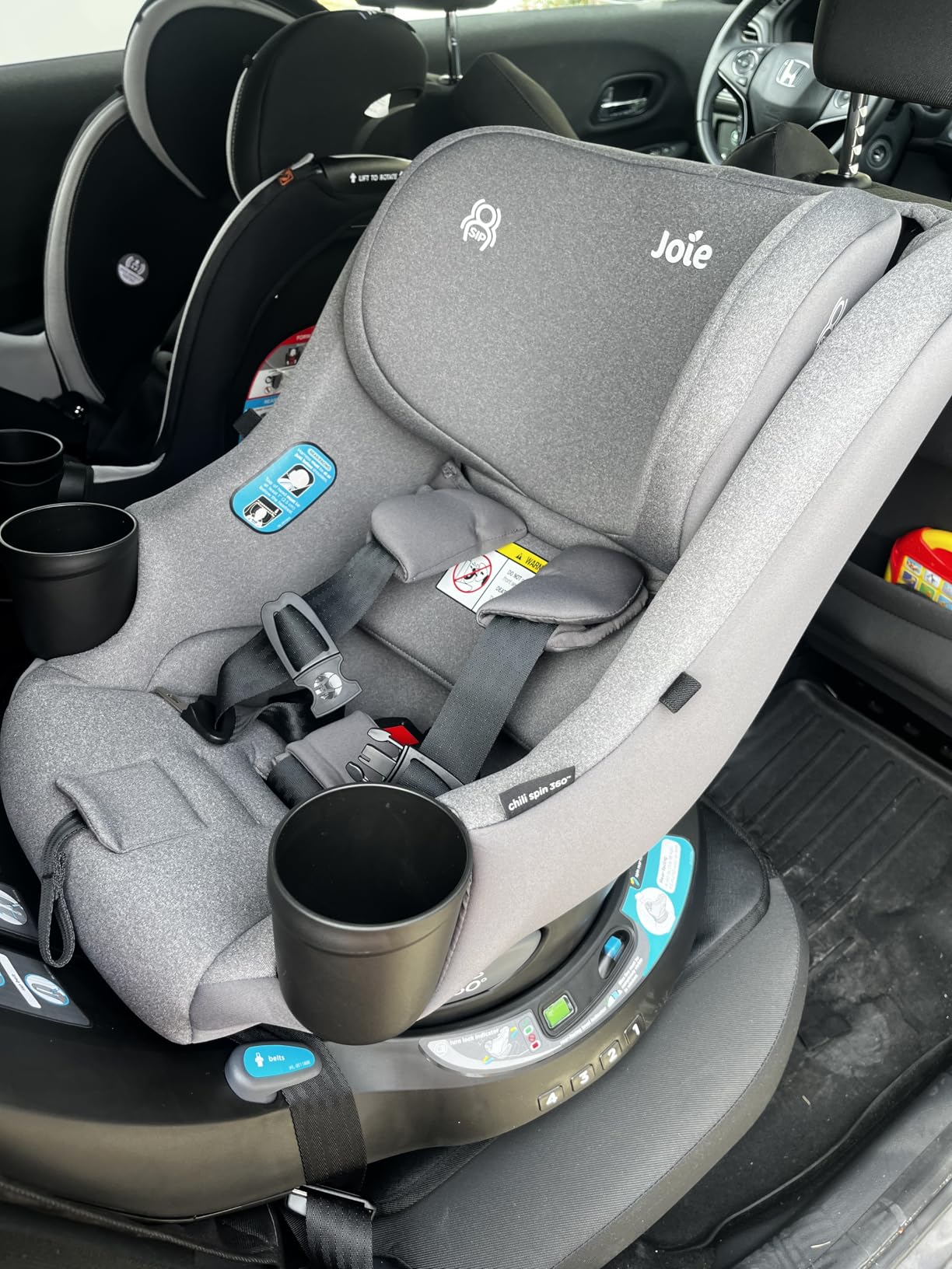 Joie Chili Spin 360 2-in-1 Rotating Convertible Car Seat with a 360 Spin and Easy Installation - Lower Anchor Attachment or Vehicle Belt Installation (Thunder) customer photo 1