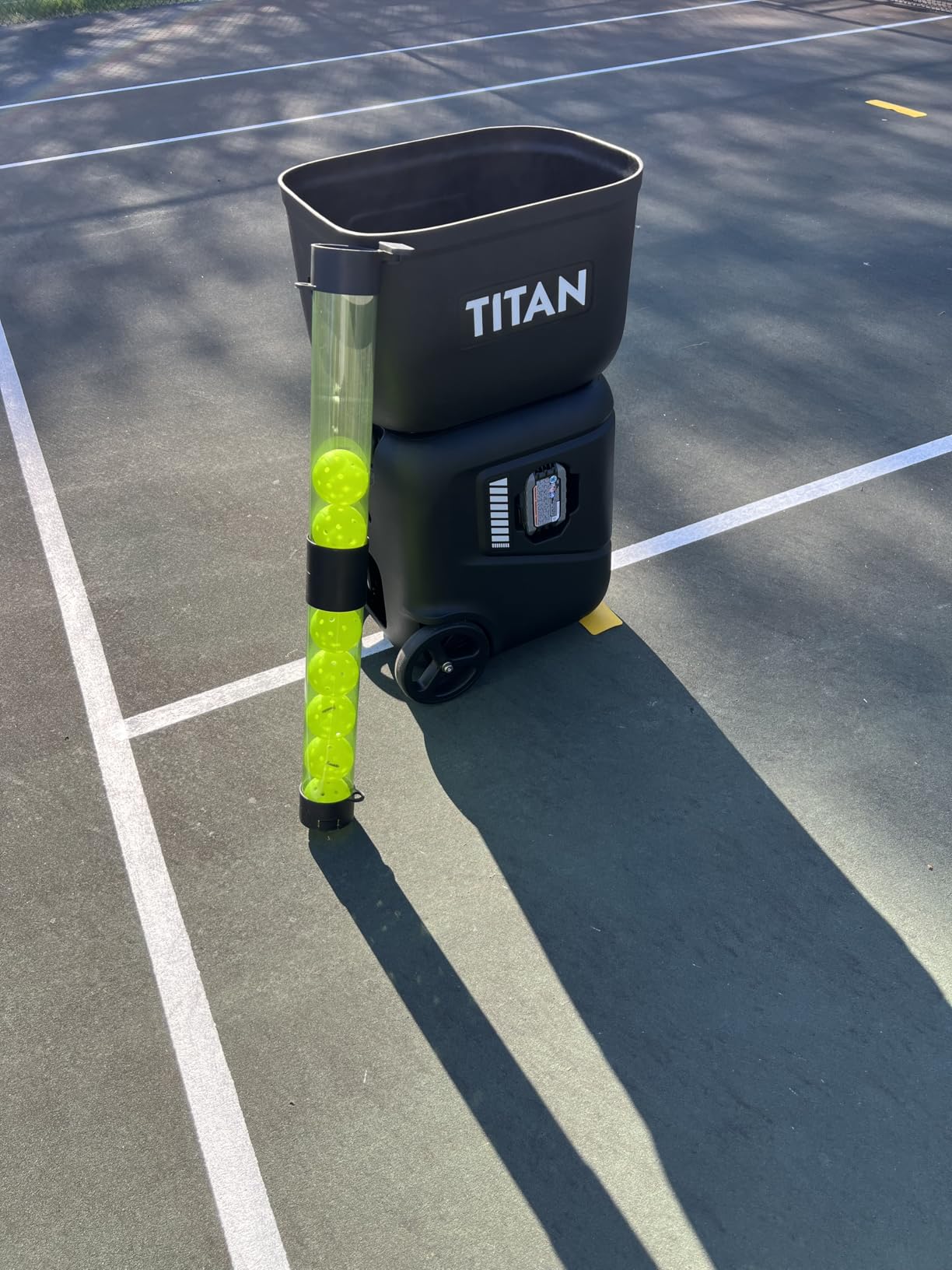 Titan ACE Pickleball Machine with Invertible Hopper | 110-Ball Capacity, Lightweight 39 lb Design, Internal Oscillation & Free App Control for Mobile Players customer photo 2