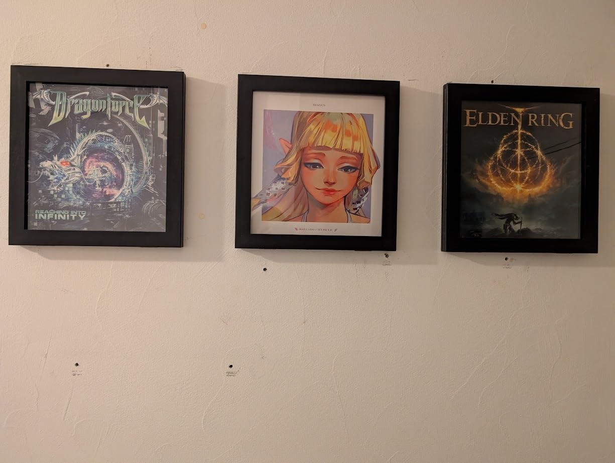 Emfogo Vinyl Record Frame, 3-Pack Album Frames for Vinyl Records Display, Record Frame for 12x12 Inch LP Cover Display (3 Pack/Black) customer photo 2