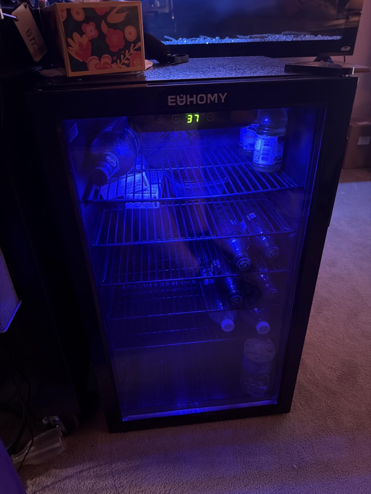 EUHOMY 4.5 Cu.ft Beverage Refrigerator and Cooler, 145 Can Mini Fridge with Glass Door for Soda Beer Wine customer photo 1