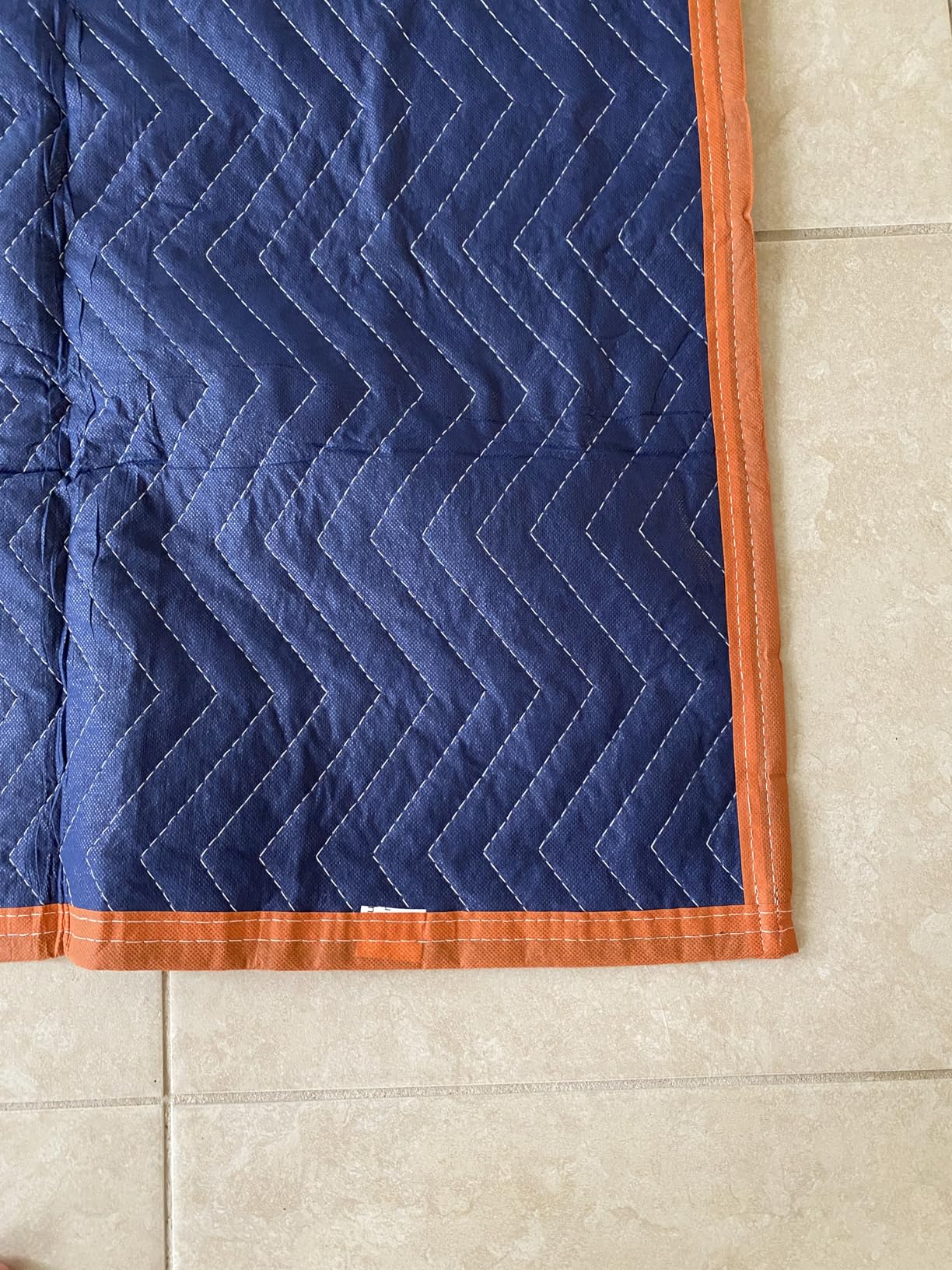 2 Pk Heavy-Duty Moving Blankets 72x80in with 1 Large Rubber Band | Total 8.8lbs Quilted Reversible Black&Blue Blankets, Ideal for Furniture Wrapping, Moving, Shipping, Packing & Renovation customer photo 1