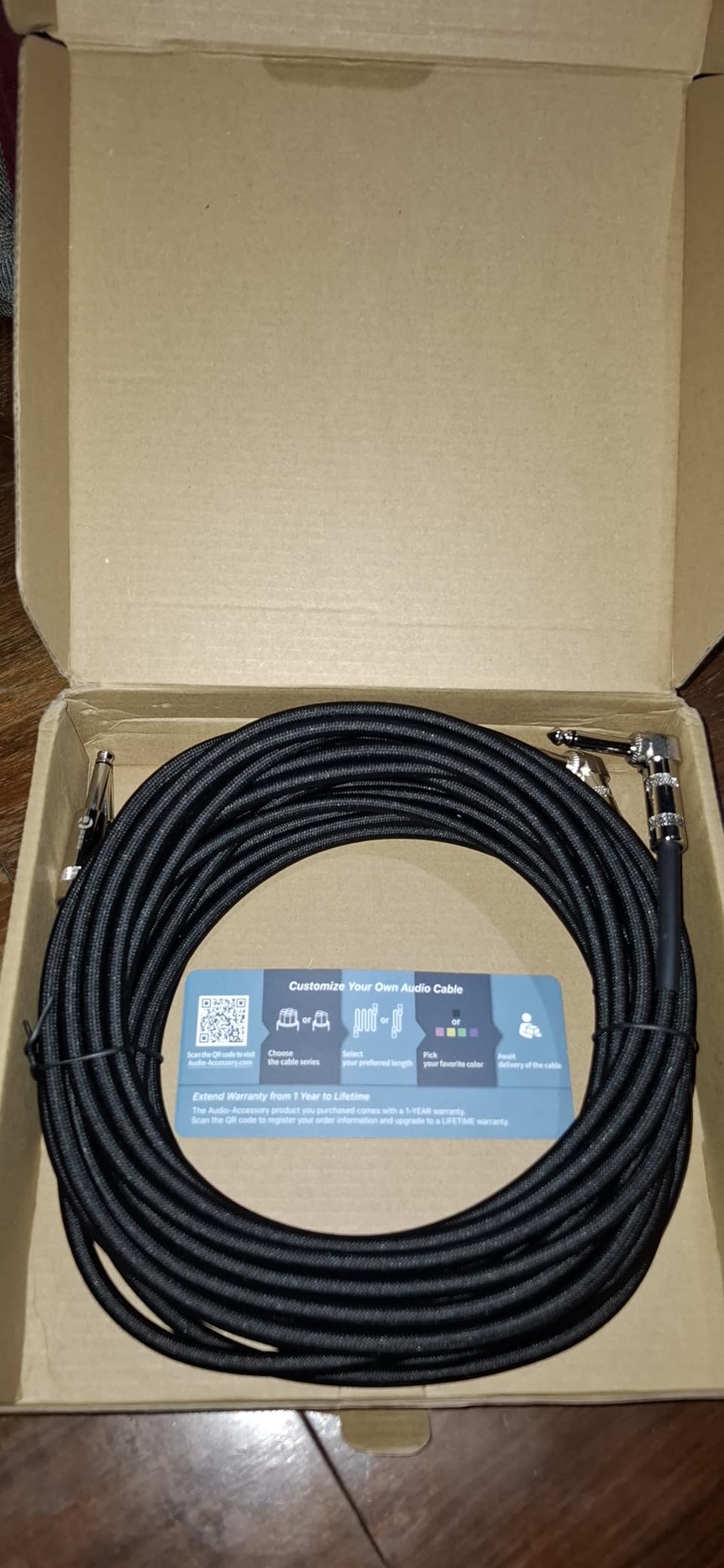 Guitar Cable 10 ft/3M 2 Pack, Kevlar-Reinforced 20AWG 99.99% OFC, 10X Heavy-Duty Nylon Braided, Heat-Shrink Protected 1/4 Instrument Cable, Shielded Amp Cord for Fender Electric Guitar customer photo 1