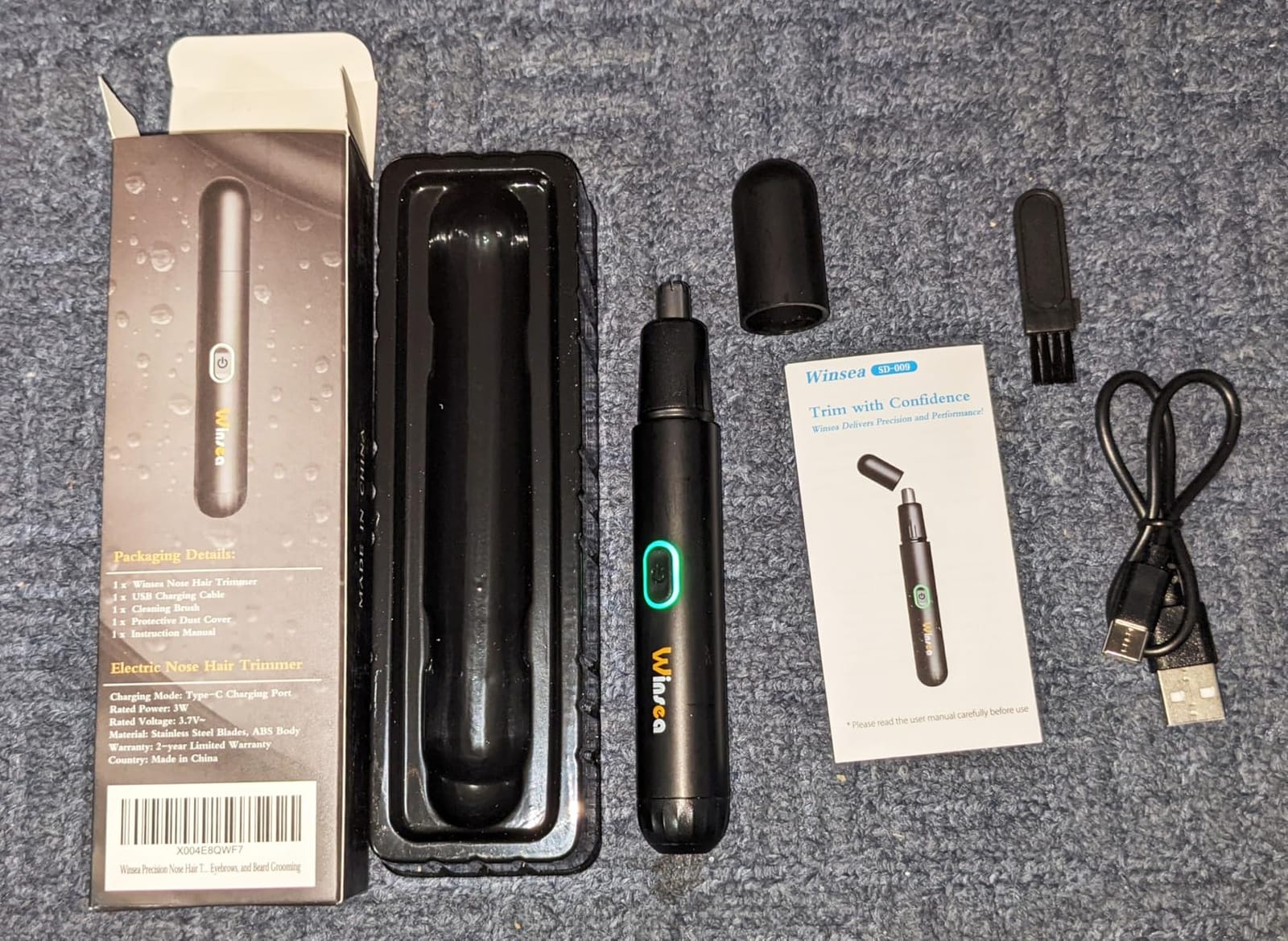 Winsea Precision Nose Hair Trimmer - 360° Safe & Efficient Electric Trimming, USB Rechargeable, Waterproof, for Nose, Ear, Eyebrows, and Beard Grooming customer photo 1