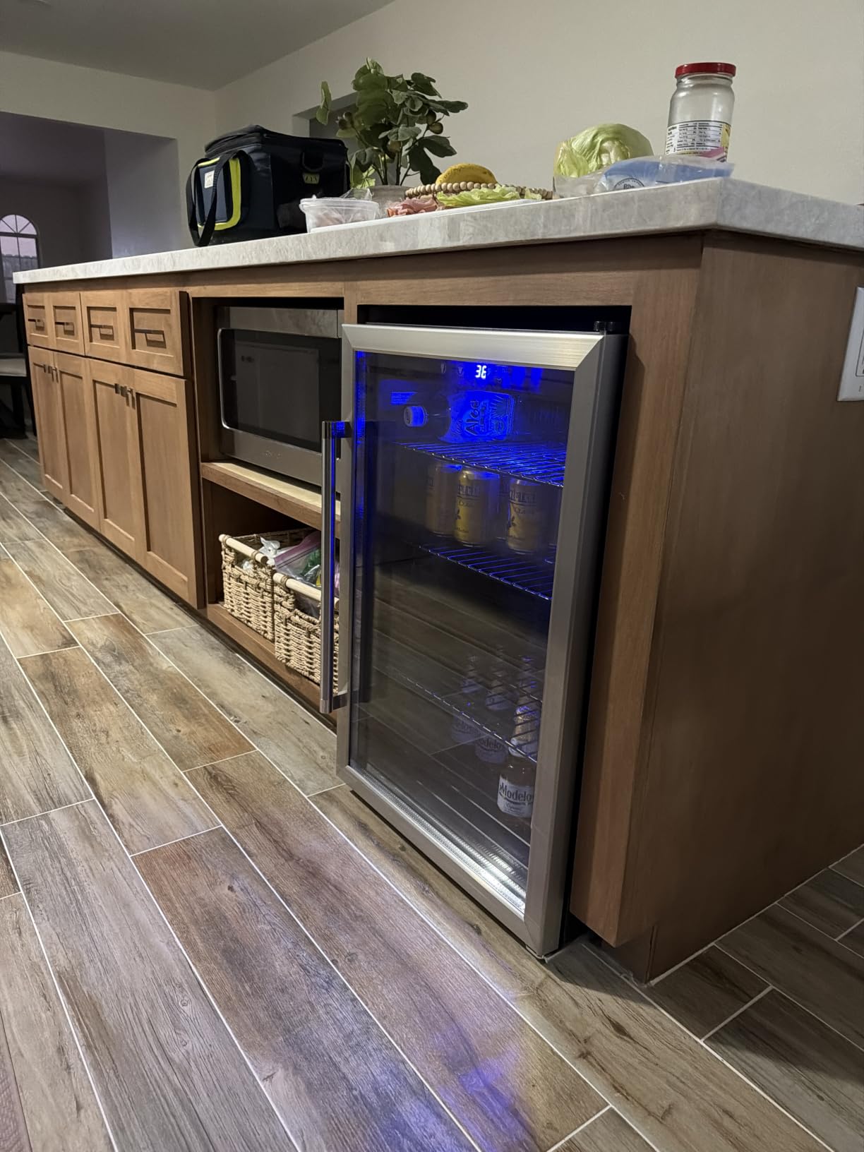 Electactic Wine Cooler 37 Bottle Freestanding Fridge with Stainless Steel Reversible Glass Door, 145 Can Beverage Refrigerator Quiet Compressor for Home Kitchen Bar, 4.5 Cu.ft Silver customer photo 1