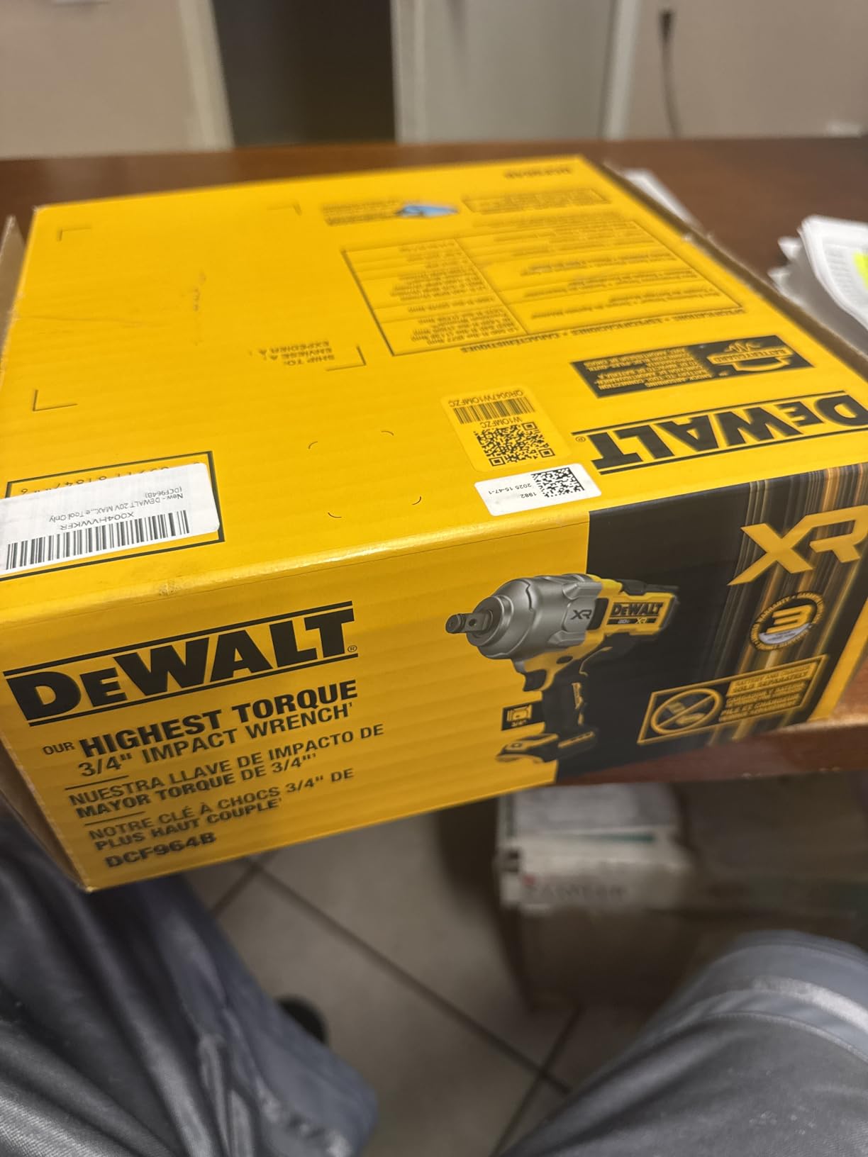 DEWALT 20V MAX XR 3/4 Inch Cordless Impact Wrench Brushless Impact Gun with Hog Ring Anvil, High Torque, Tool Only (DCF964B) customer photo 2