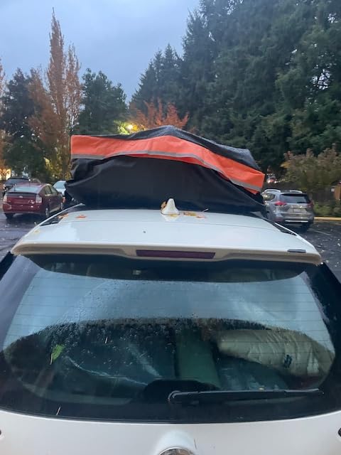Sailnovo Car Rooftop Cargo Carrier 21 Cubic Feet Waterproof Soft Roof Bag | Heavy Duty 1000D PVC, Fit Vehicles with/without Rack, includes Anti-Slip Mat,6 Door Hooks,10 Reinforced Straps,Lock, for Trip customer photo 1