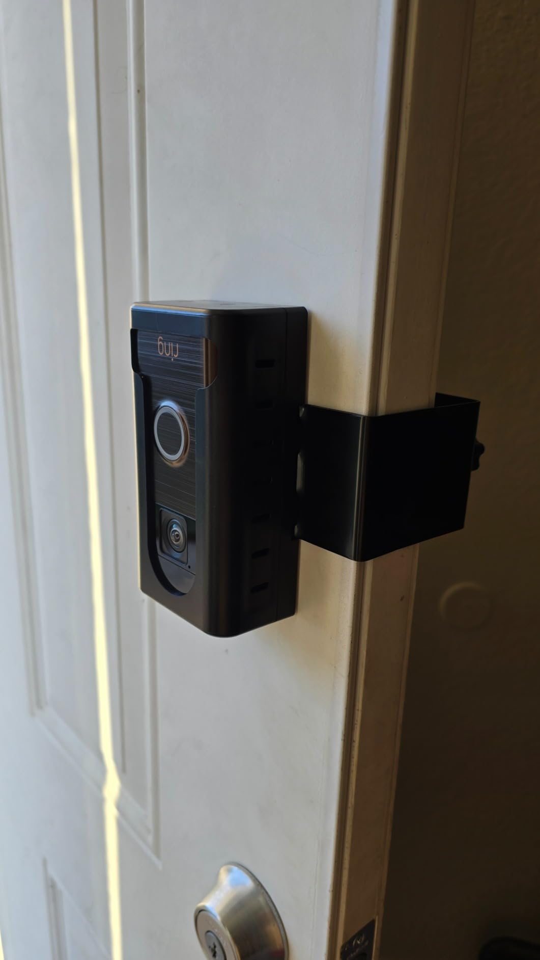 QIBOX No Drill Adhesive Video Doorbell Mount, Compatible with Ring/Blink Wireless Video Doorbell, Anti-Theft, Black Aluminum Steel, Wall Mount customer photo 1