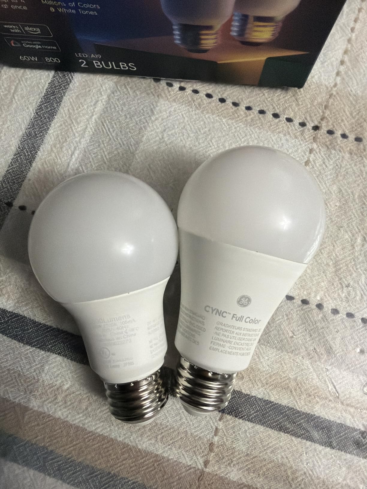 GE Cync Dynamic Effects A19 LED Smart Light Bulbs, Bluetooth and WiFi Color Changing Lights with Music Sync, Compatible with Alexa and Google Home (2 Pack) customer photo 1