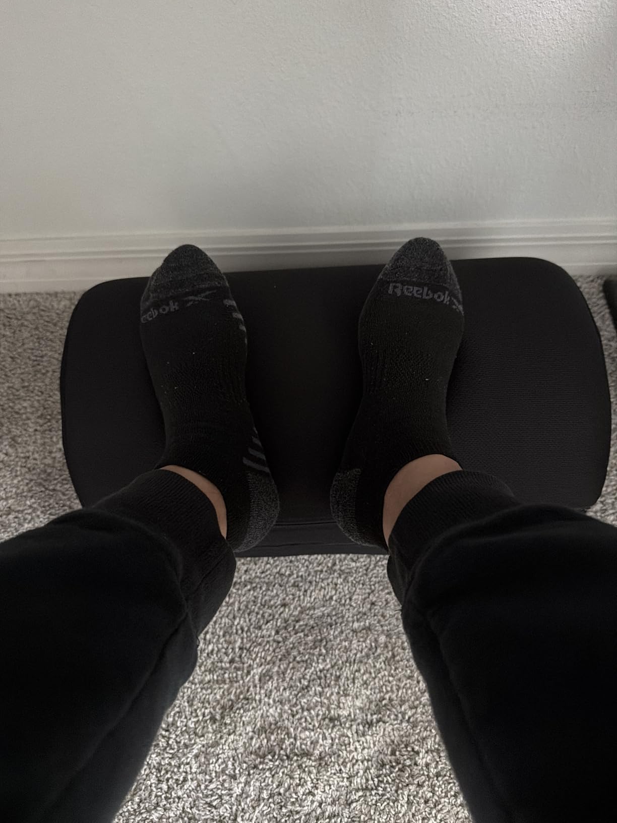 TranquilRelax Foot Rest for Under Desk, 3-Height Adjustable Foot Stool, Black | Desk foot rest, ergonomic foot support, machine-washable cover, non-slip bottom, gaming foot rest, office, car customer photo 1