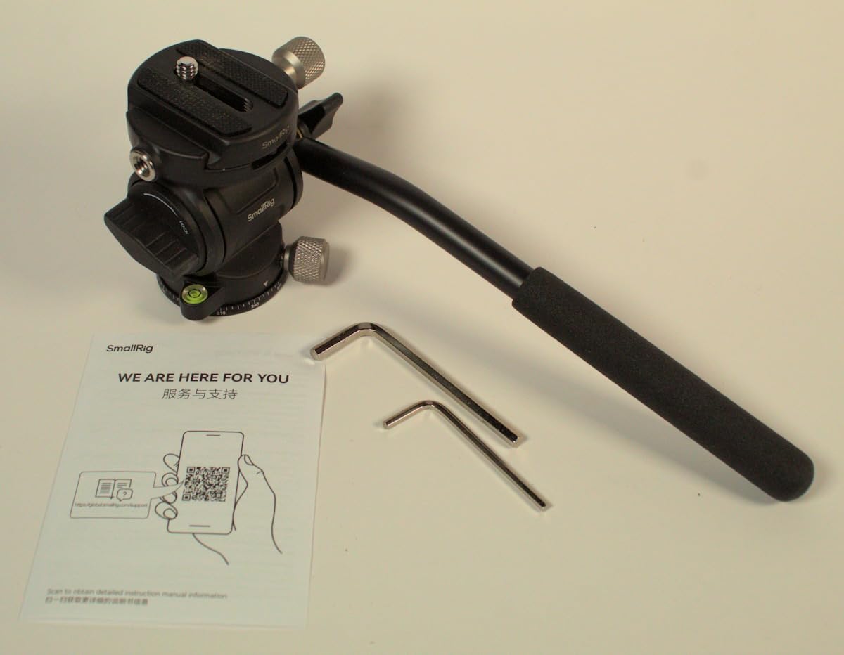 SmallRig CH3 Video Head, Tripod Fluid Head Pan Tilt Head with Quick Release Plate for Arca Swiss, Support 360° Swivel and 90° / -70° Tilt, Max Load 3kg / 6.6lb for Cameras, DSLR- 4936 customer photo 2