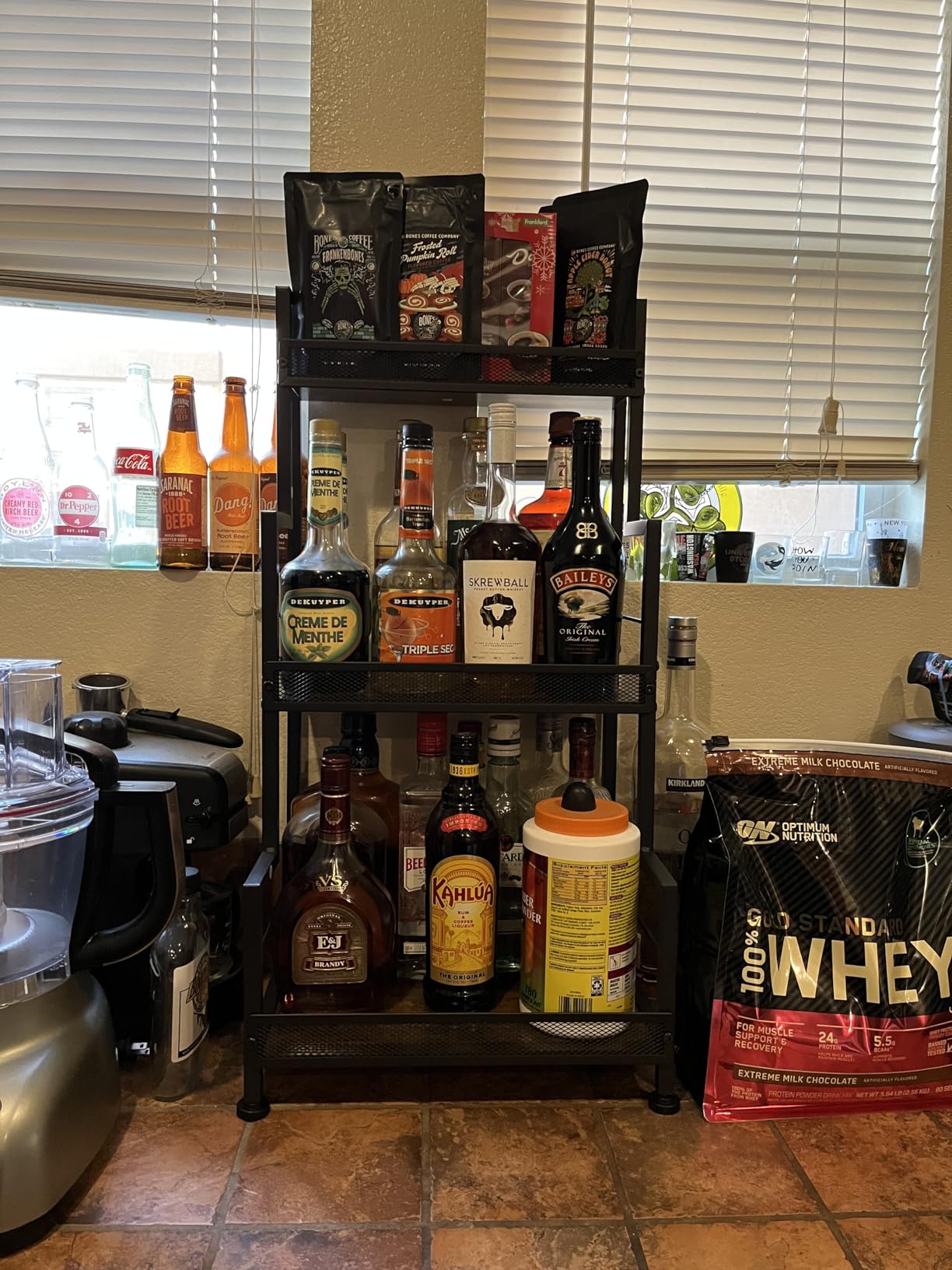 Trapezoid Liquor Stand, 3 Tier Liquor Cabinet, Wine Bottle Display Shelf for Home Bar customer photo 1