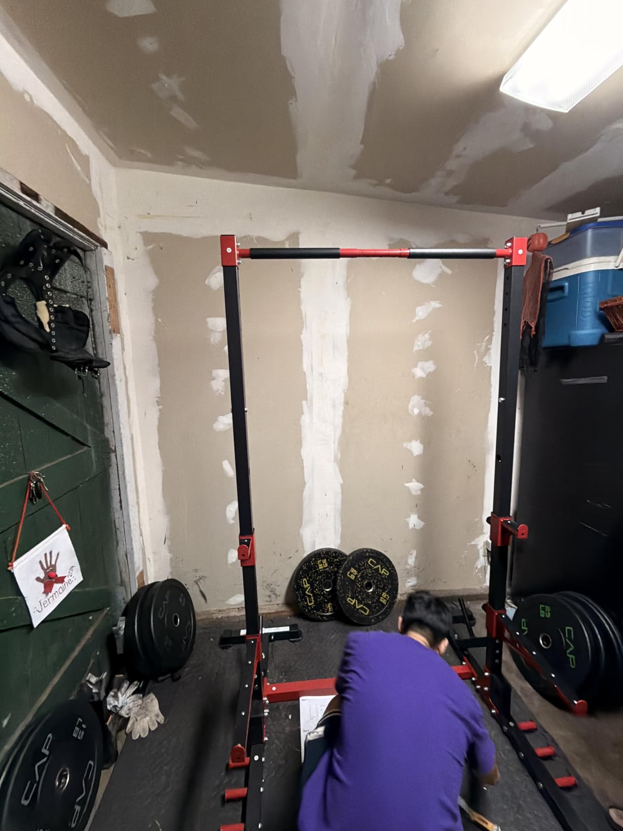 YOLEO Smith Machine & Squat Rack Combo, Multi-Function Power Racks with Adjustable Width & Pull-Up Bar, Cable Crossover Power Cage, Independent Dual-Pulley System for Home Gym Garage Basement customer photo 1