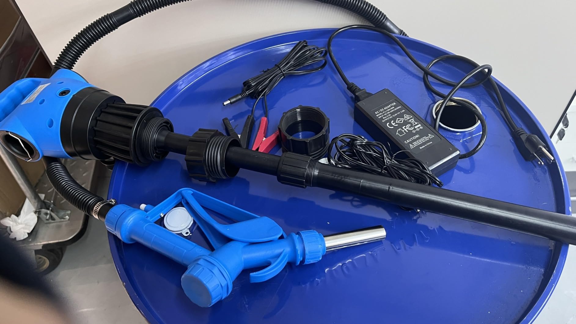 Electric Drum Barrel Pump with 120V AC/12V DC Power, 55 Gallon Drum Pump with Built-in 2-Inch Bung Adapter, 5 Gallons Per Minute Flow Rate, for DEF, Diesel, Water, Antifreeze customer photo 1