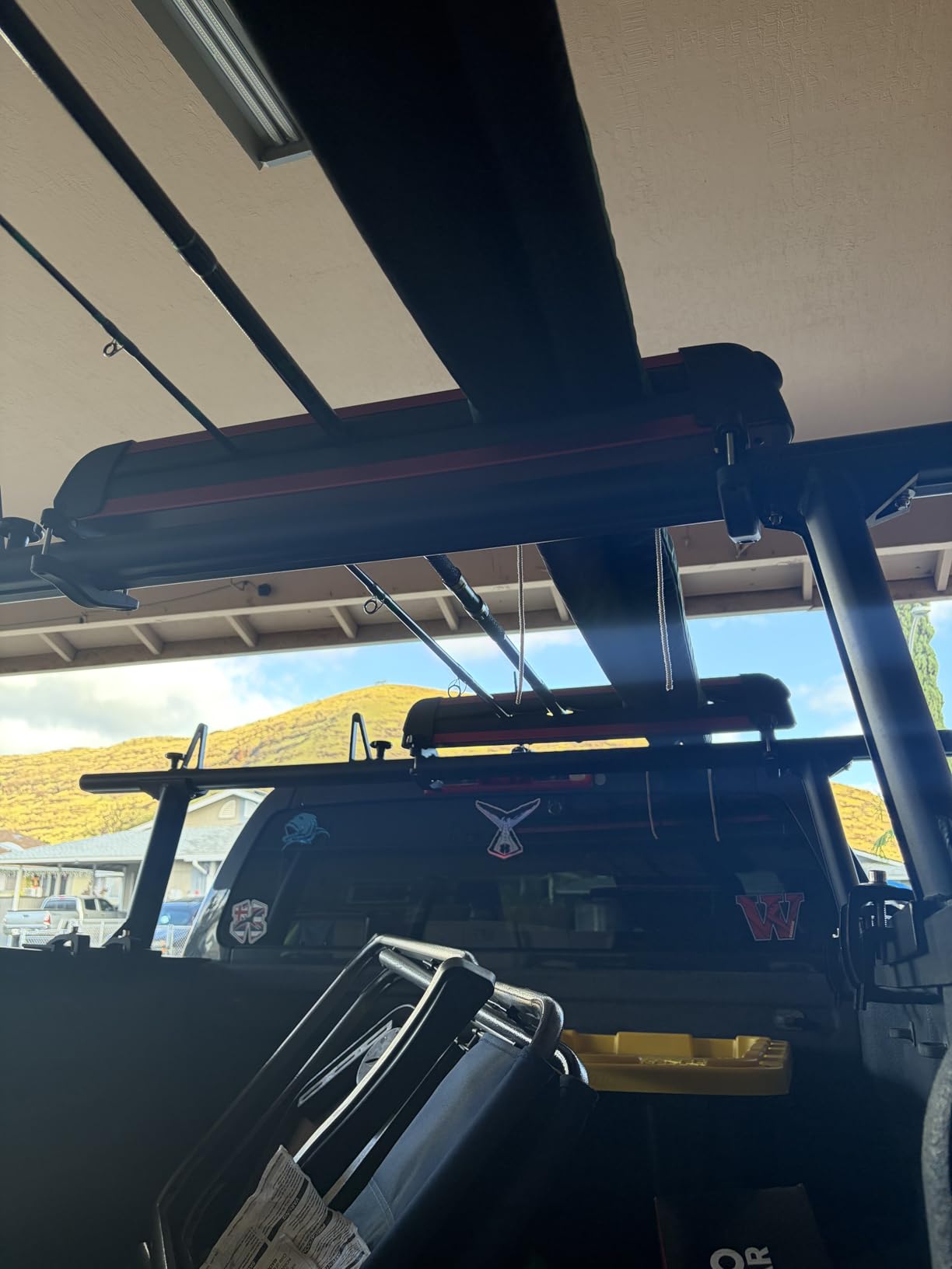 16.3 Inch Car Roof Ski & Snowboard Rack, Fishing Rod Rack, Fits 2 Pairs Skis or 2 Fishing Rods, with Anti-Theft Lock & TPV Rubber Padding, Fits Square/Round/Aero/Oval Cross Bars, Silver customer photo 2