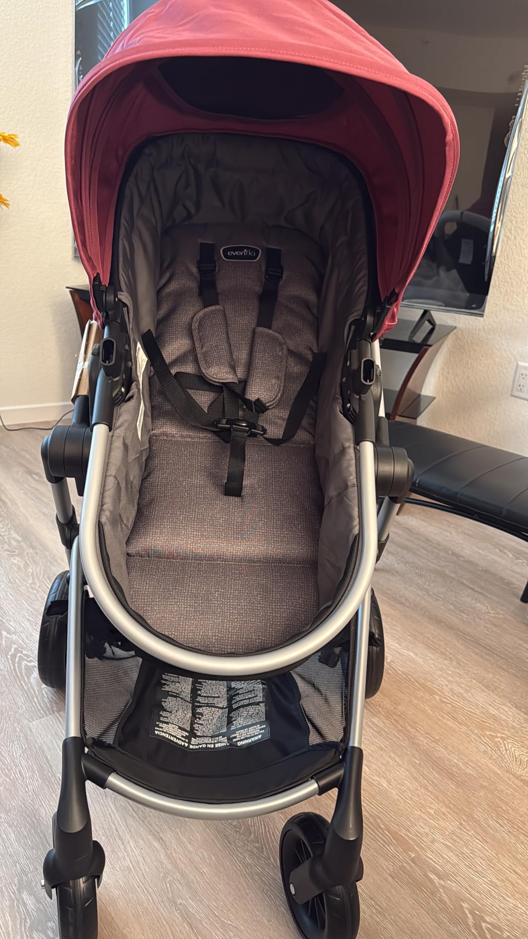 Evenflo Pivot Modular Travel System w/LiteMax Preemie and Infant Car Seat | 6 Modes of Use, Rear-Facing Mode for Infants 3-30 lbs, Stroller use up to 50 lbs (Dusty Rose Pink) customer photo 1