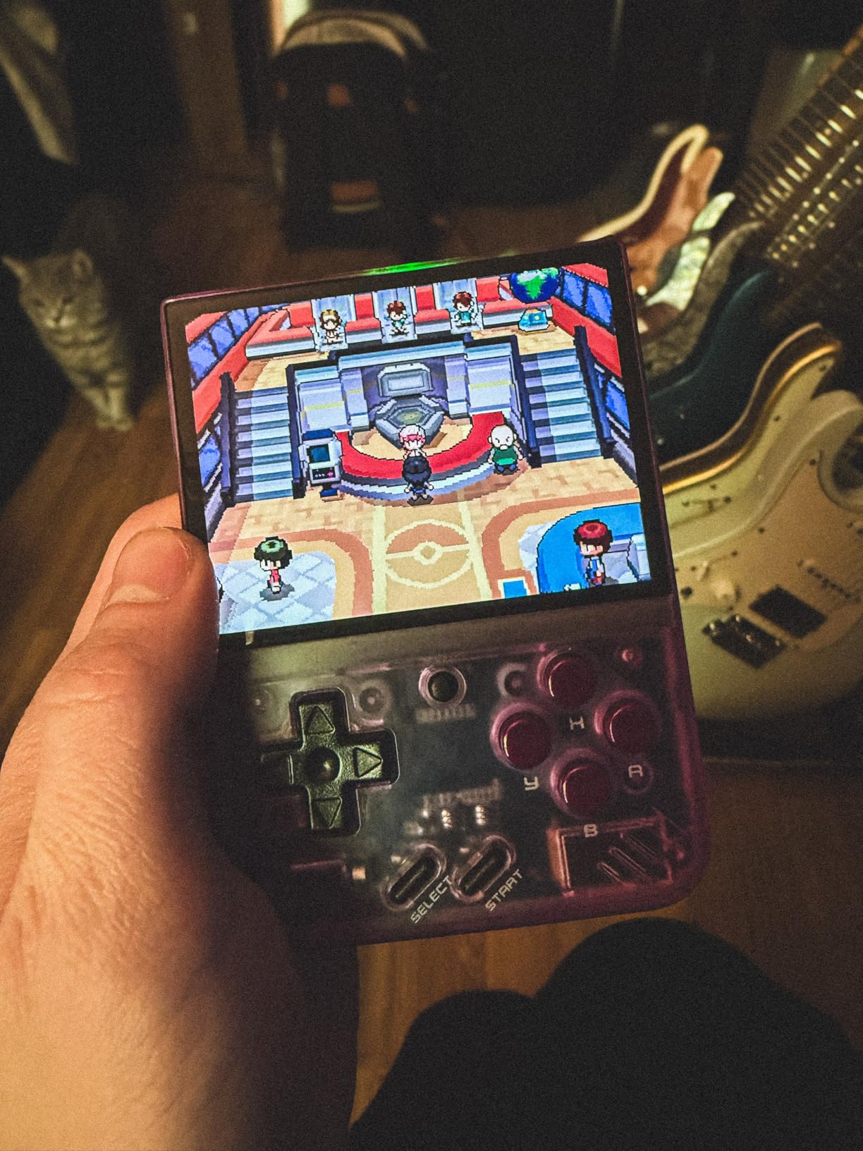 Miyoo Mini Plus OnionOS Handheld Game Console 3.5-inch 640 * 480 Screen 3000mAh Miyoo-mini+ with Portable Case Transparent Purple customer photo 1