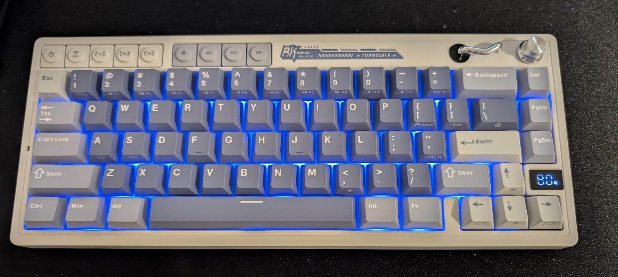RK ROYAL KLUDGE M65 Wireless Mechanical Keyboard with Volume Knob, 60% Tri-Mode Gaming Keyboard 2.4G/BT/USB-C, Gasket Mount, Battery Display, PBT Keycaps, Hot-Swappable Cream Switch, White customer photo 2
