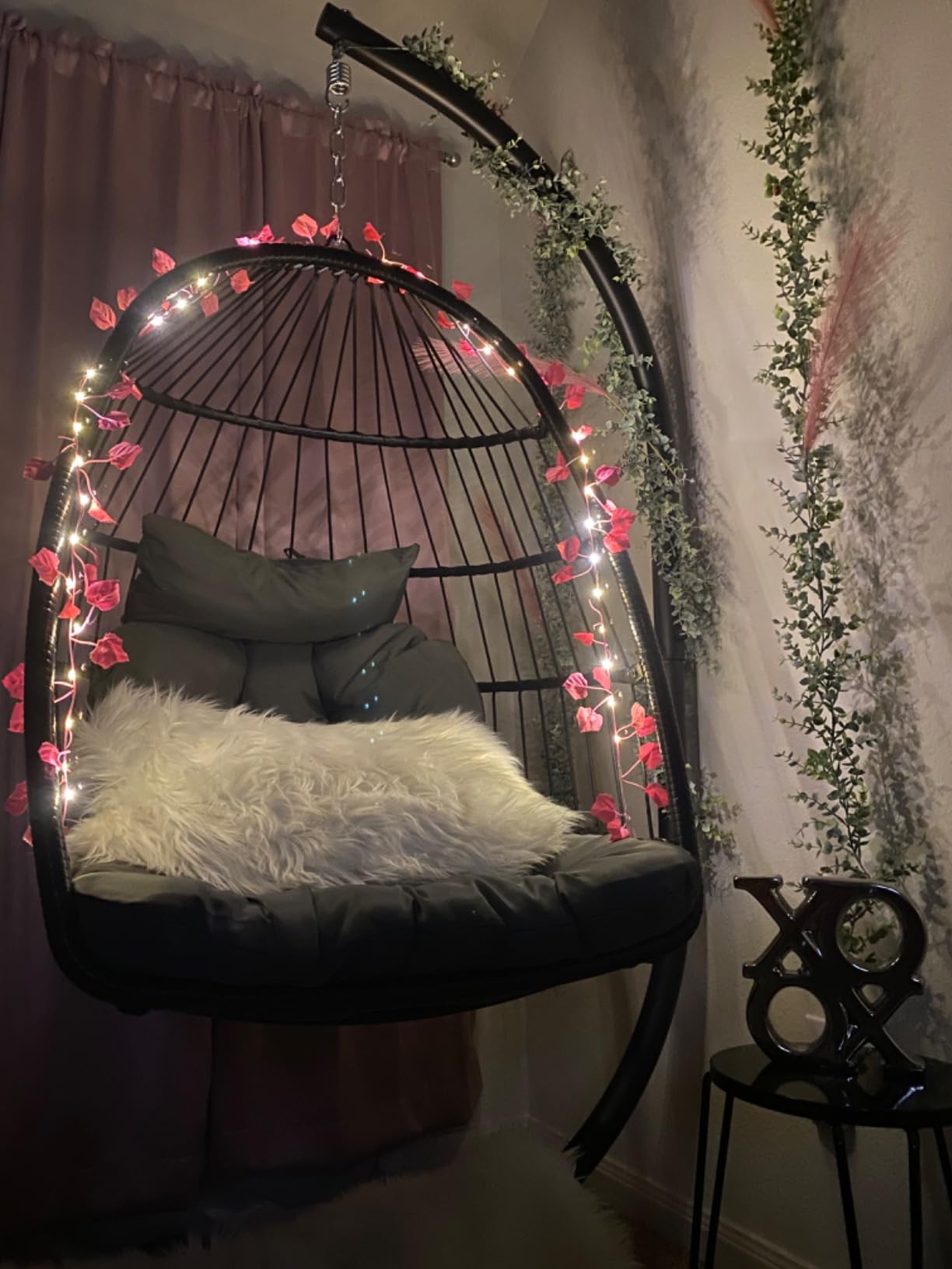 CHABATREE Egg Chair with Stand, Patio Rattan Wicker Hanging Swing Egg Chair Hammock Chair for Bedroom Porch Garden, Thickened Aluminum Alloy Steel Frame and UV Resistant Cushion, 350LBS Capacity customer photo 1