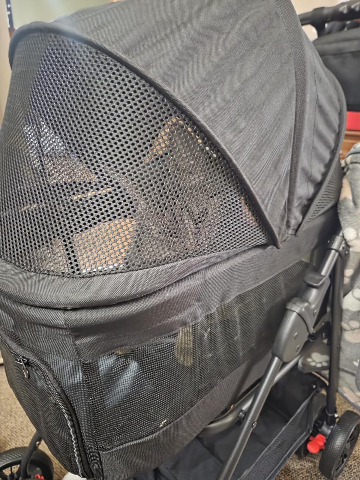 Bicystar Dog Stroller with Detachable Carrier, 33 lb Max Load, Black | 3-in-1 stroller and car seat, one-hand fold, fits small pet, mesh airflow, 360 Swivel Front Wheels, Compact storage customer photo 2