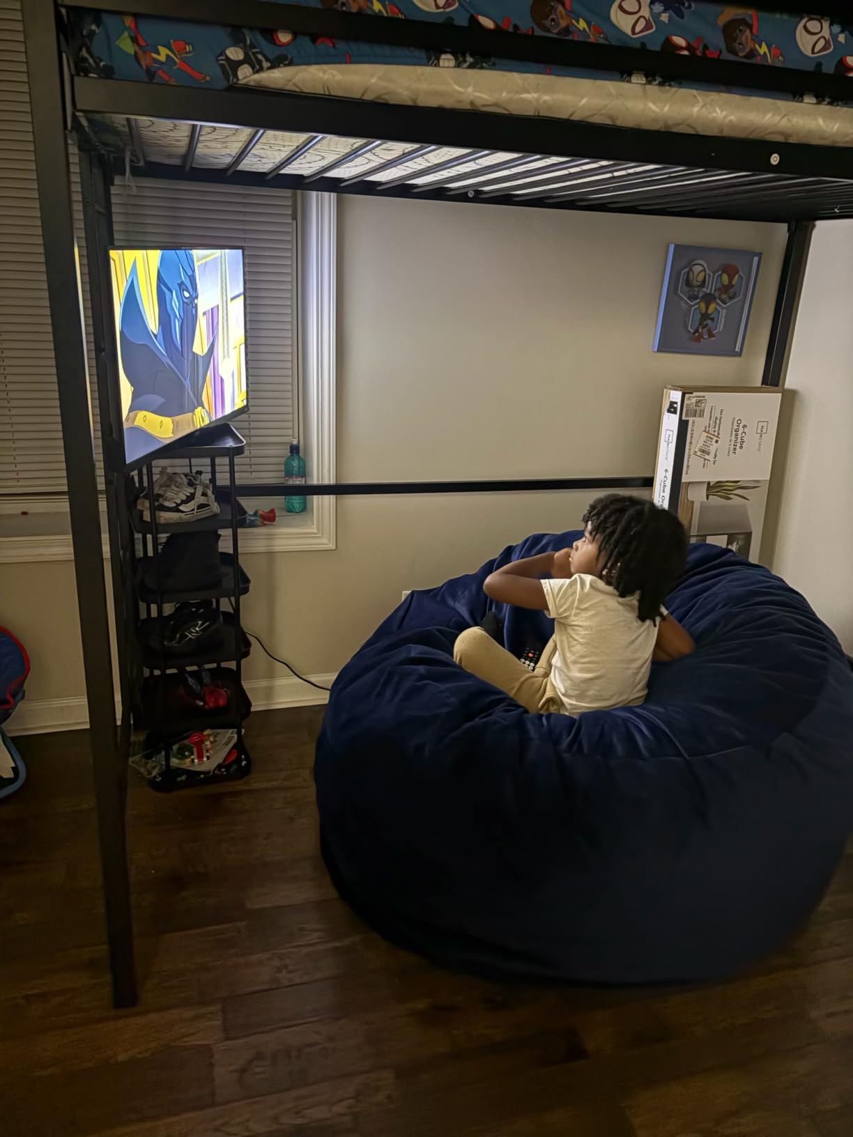Bean Bag Chairs for Adults - Giant Bean Bag Convertible Floor Sofa, 3 IN 1 Lounger Couch Sofa, Memory Foam Filling, Removable Velvet Cover, Machine Washable, Bedroom Living Room, Full Charcoal customer photo 2